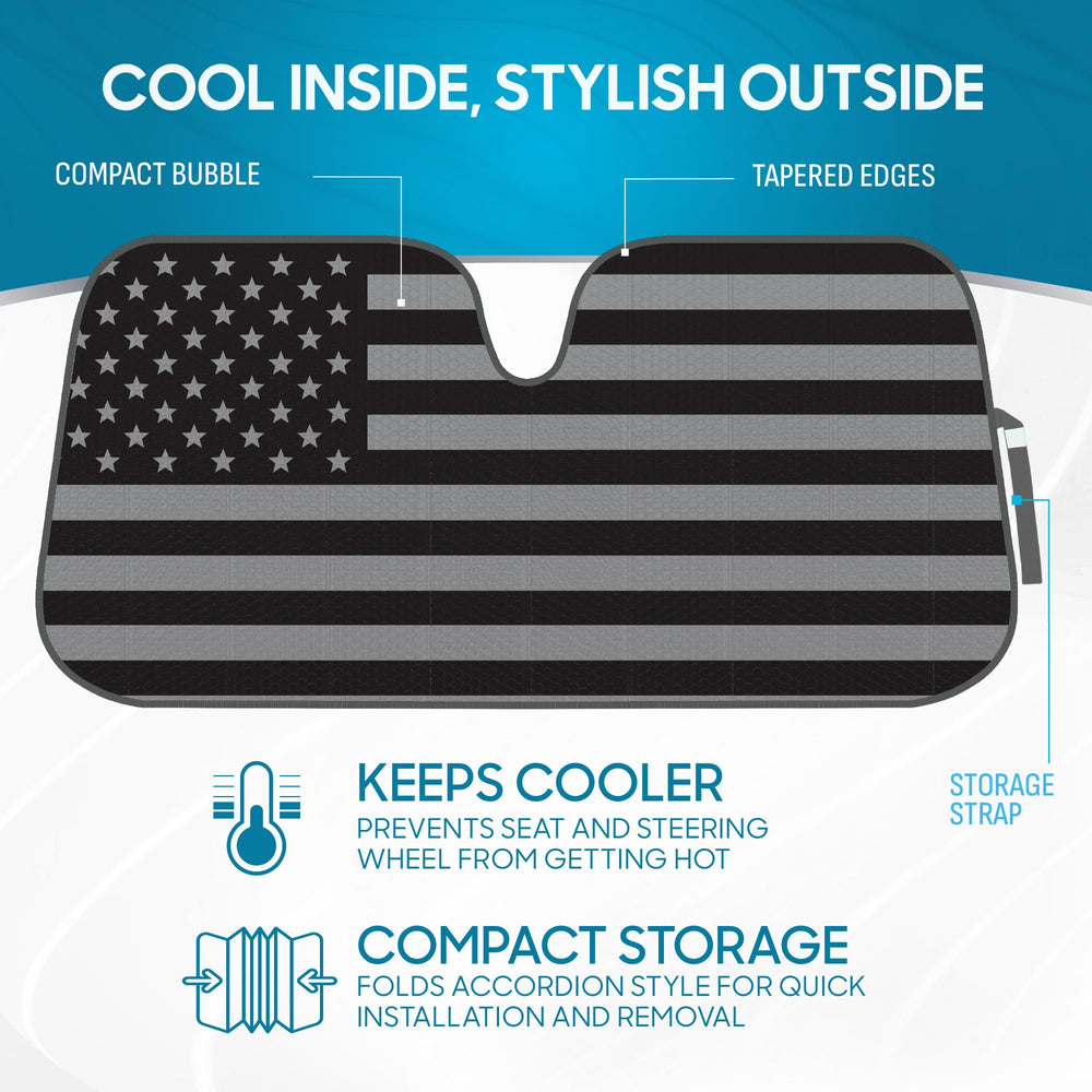 BDK USA foldable sunshade in progress demonstrates easy setup and flexible design.