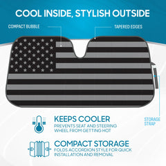 BDK USA foldable sunshade in progress demonstrates easy setup and flexible design.