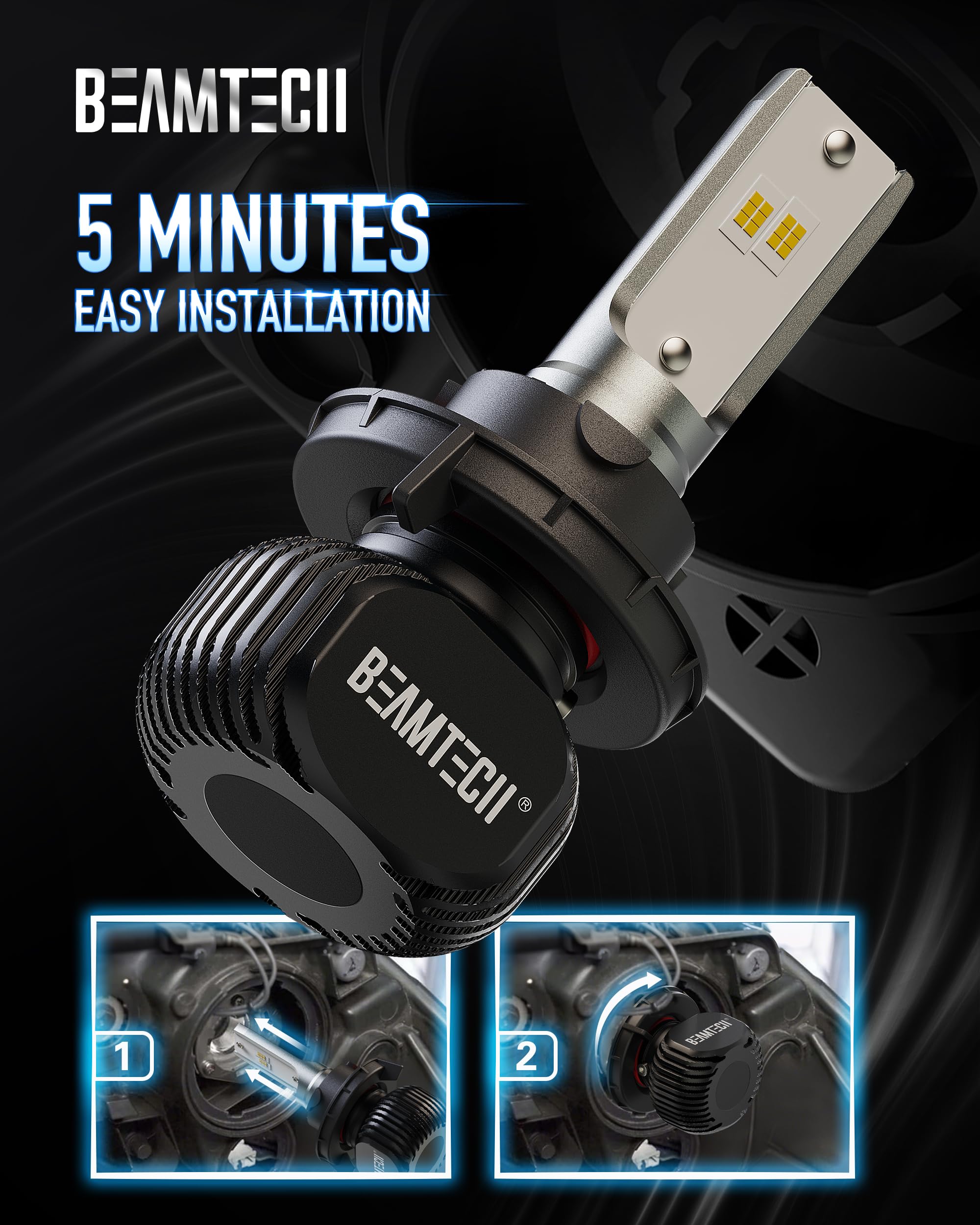 BEAMTECH CANBUS-ready bulbs minimize dashboard error codes during installation.