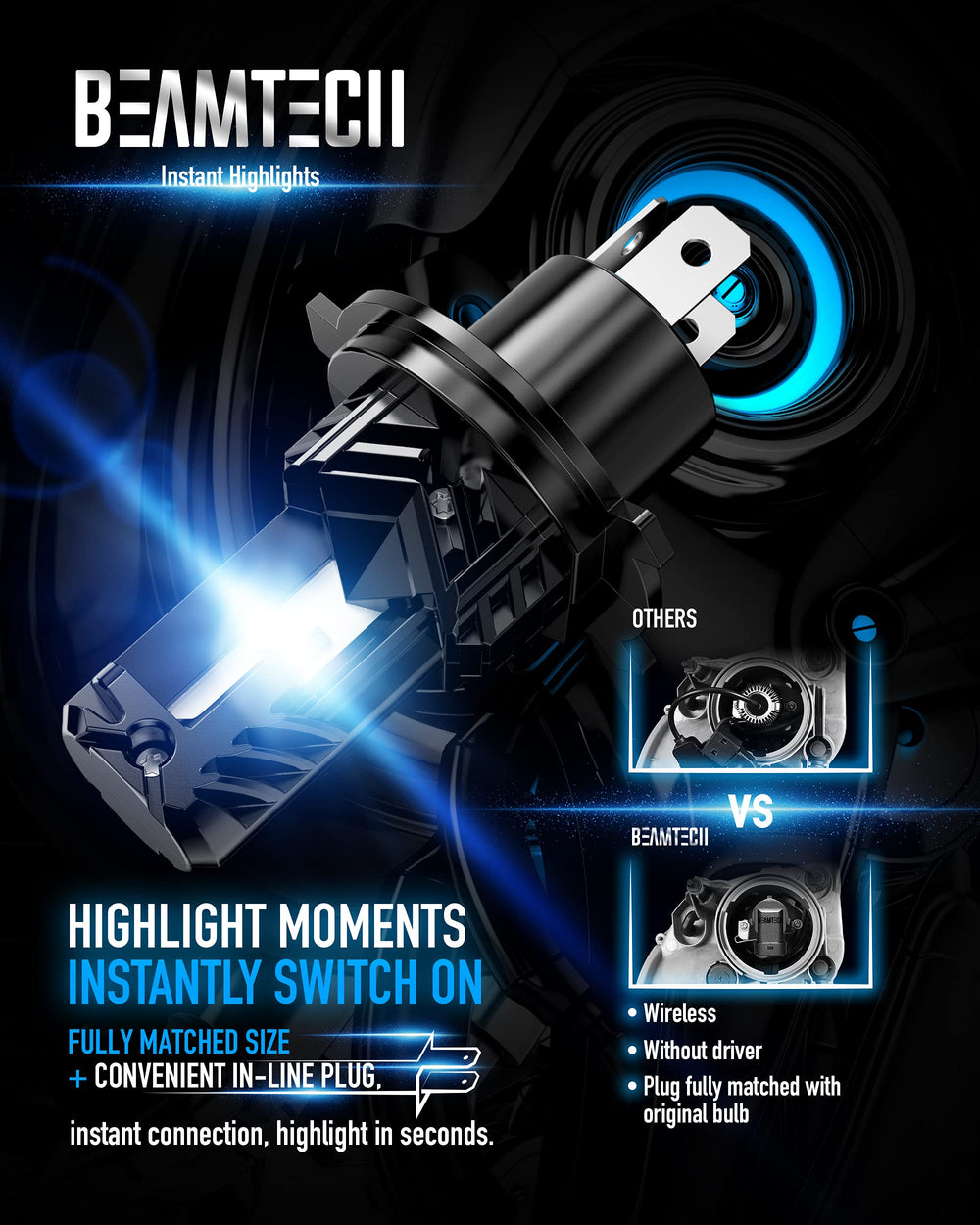 BEAMTECH H4 bulb delivering wider visibility on roadways