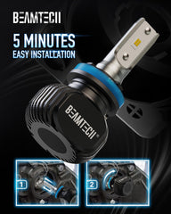 BeamTech HB3 H8 H9 compatibility for versatile fog light upgrades.