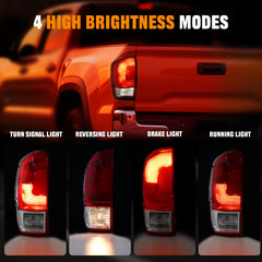 BeamTrack Tacoma tail light left assembly rear view with bulbs included