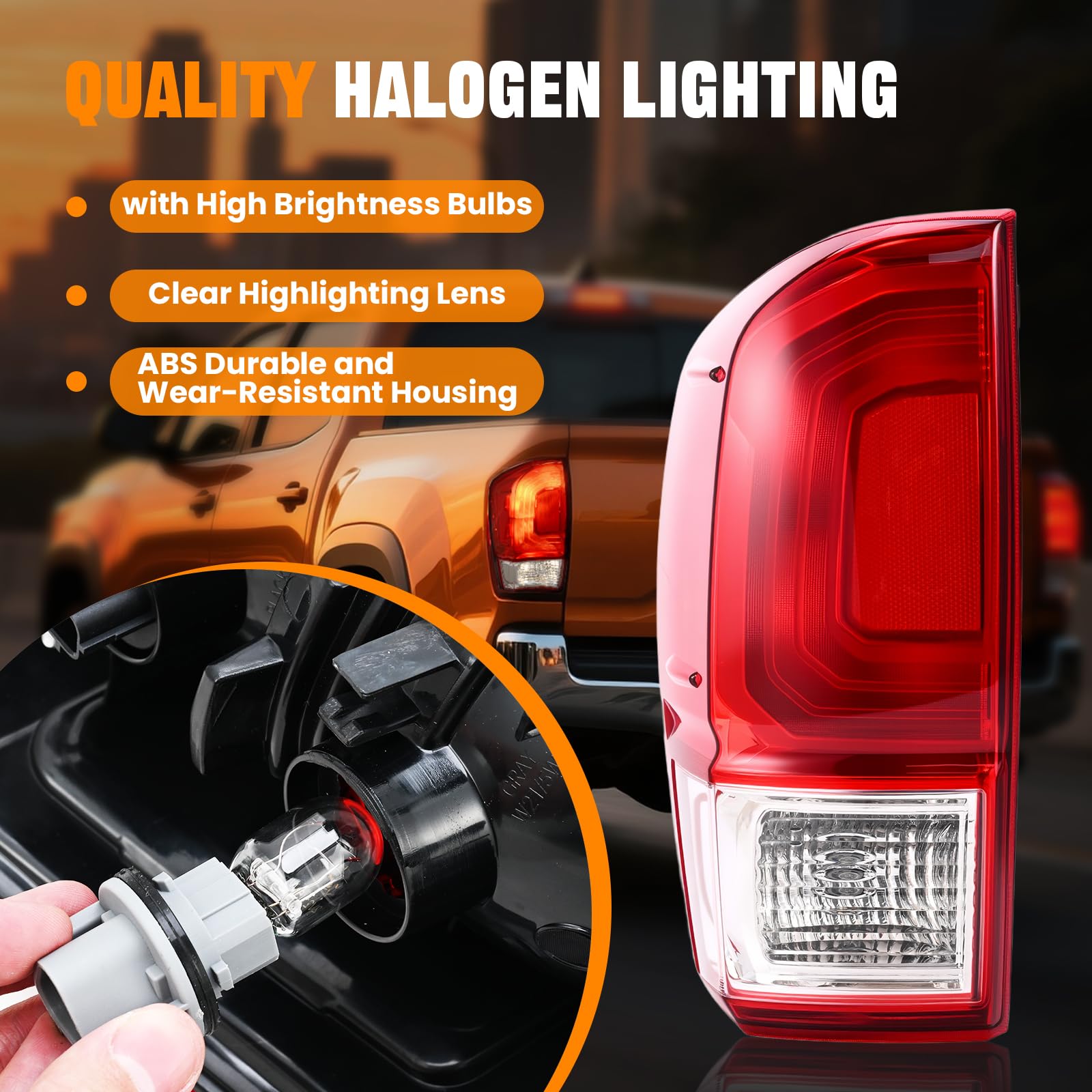 BeamTrack Tacoma tail light left assembly weatherproof ABS housing durable