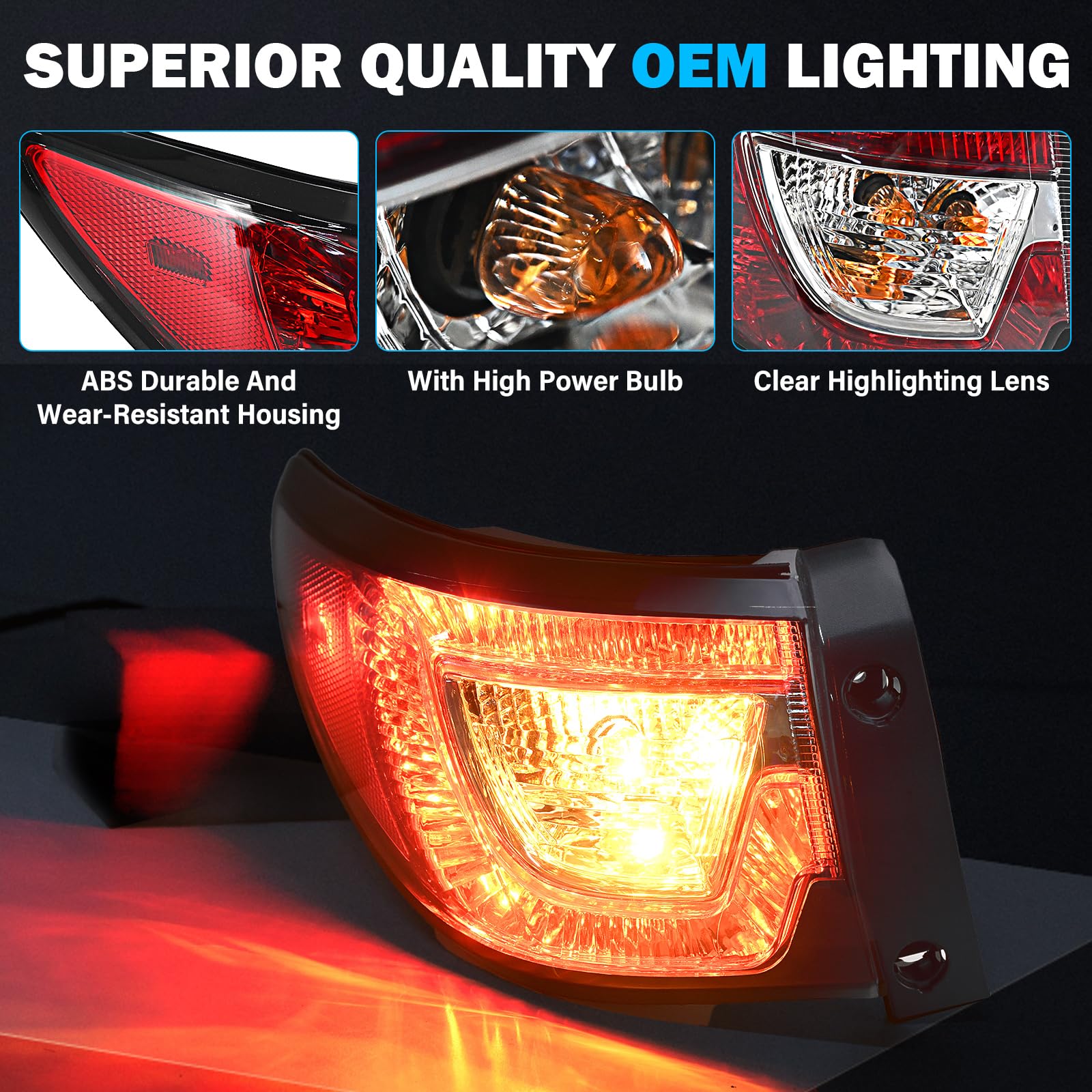 BeamTrack tail light assembly with brake and turn signals for Traverse