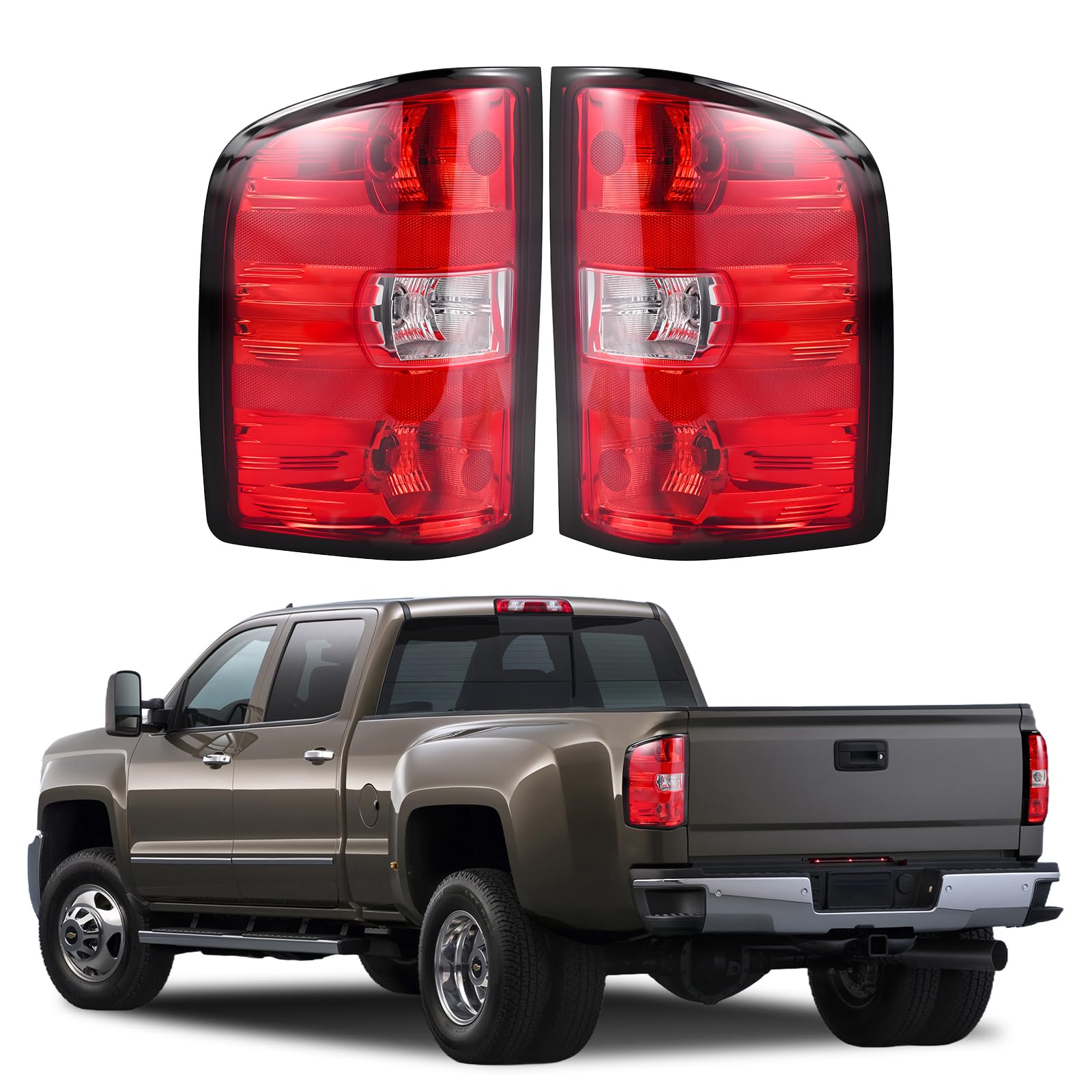 BeamTrack tail light assembly left driver-side with bulbs included for Silverado
