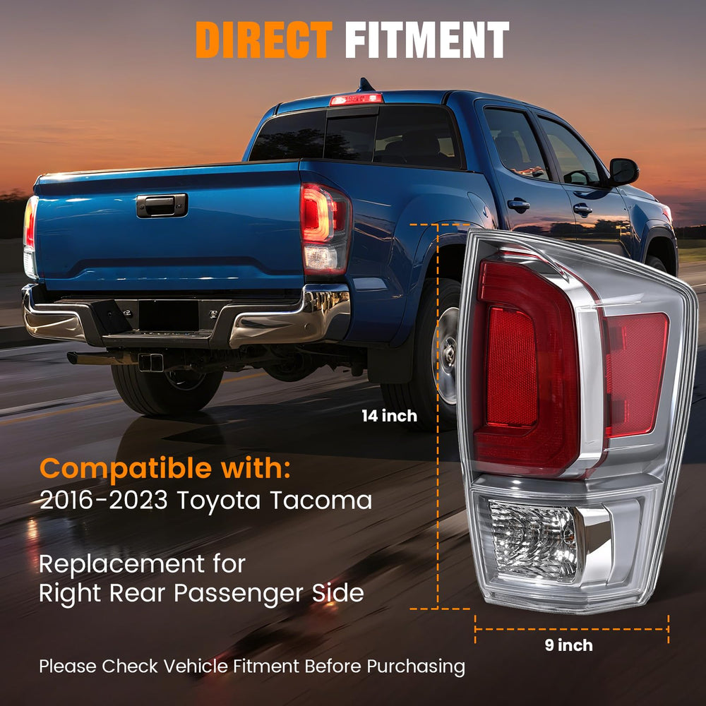 BeamTrack tail light installed on Toyota Tacoma rear for a precise OEM-like fit.