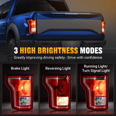 BeamTrack tail light rear assembly left for 2015-2017 F-150