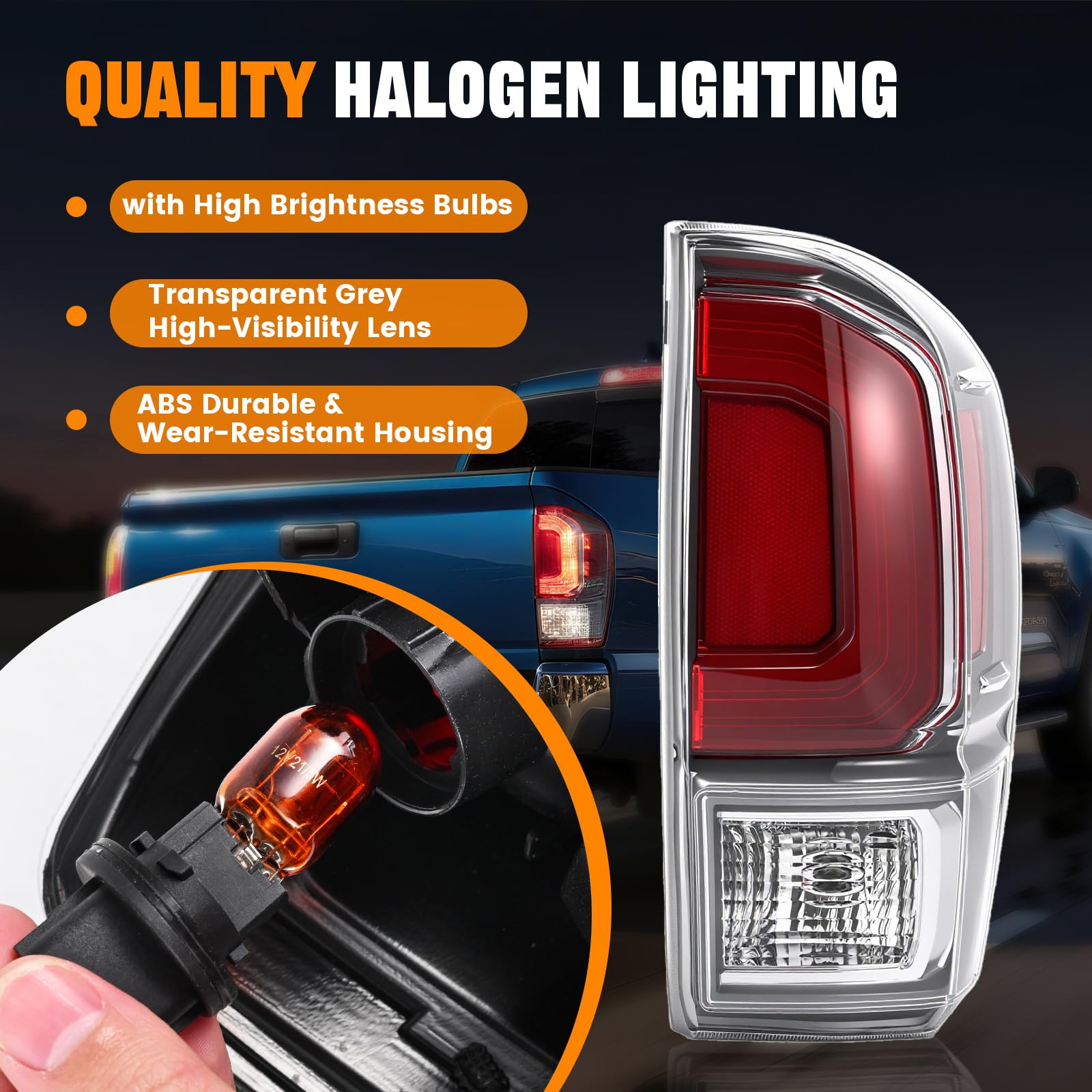 BeamTrack reversing light activates evenly, aiding low-speed maneuvers.