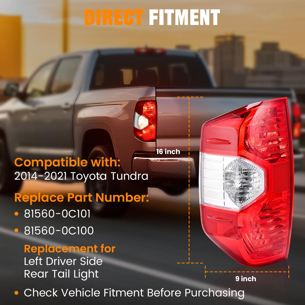 BeamTrack left tail light with clear lens delivers bright brake signals
