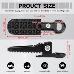 Bearolne foldable foot pegs front groove enables compact storage and avoids accidental scrapes