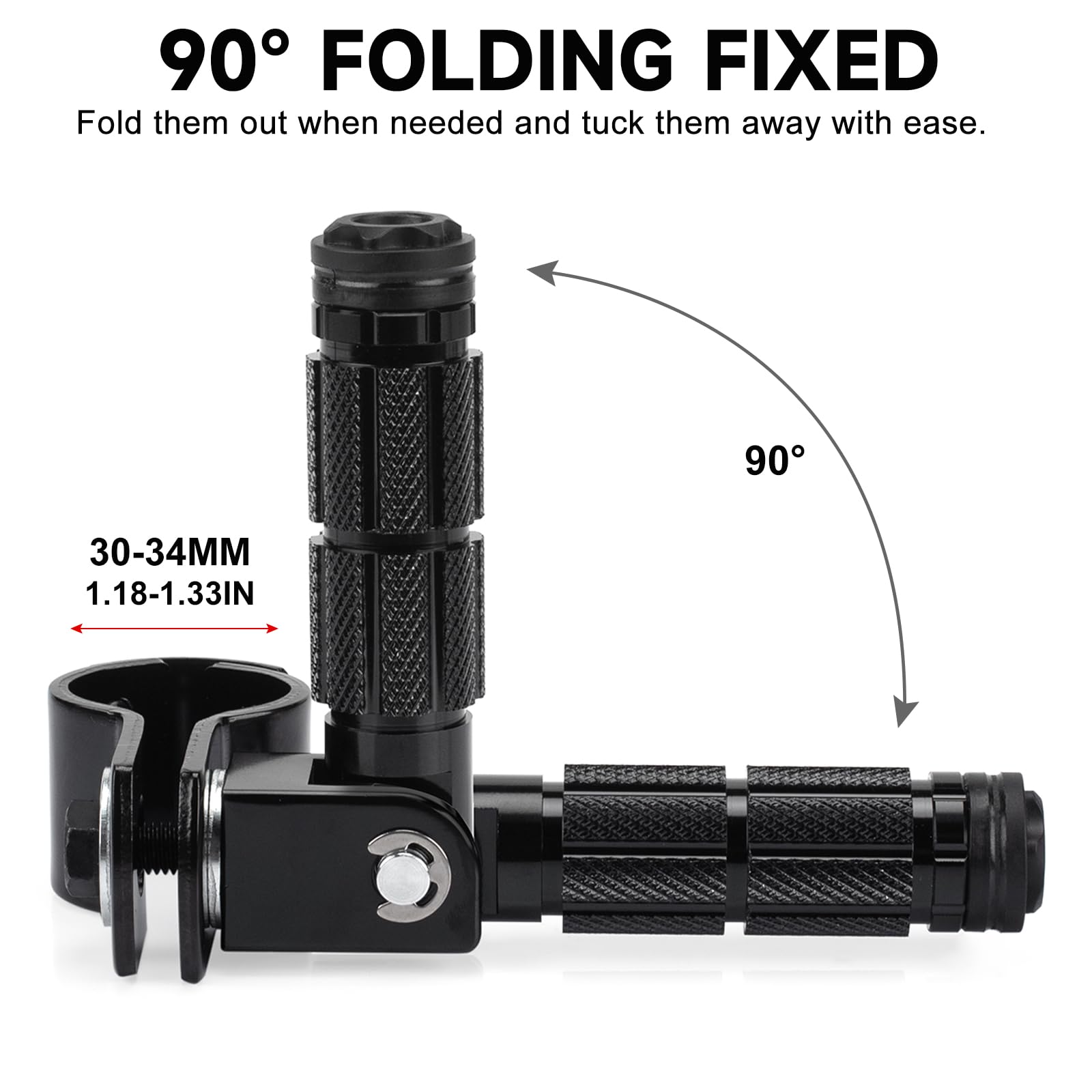 BEAROLNE M8 foot pegs fold 90deg for easy storage and safer riding