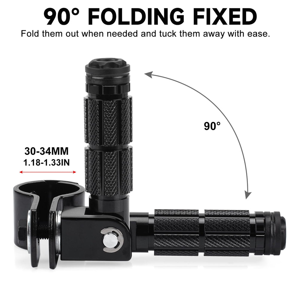 BEAROLNE M8 foot pegs fold 90deg for easy storage and safer riding