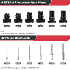 Beaspire 6pc rivet heads for precise sizes.