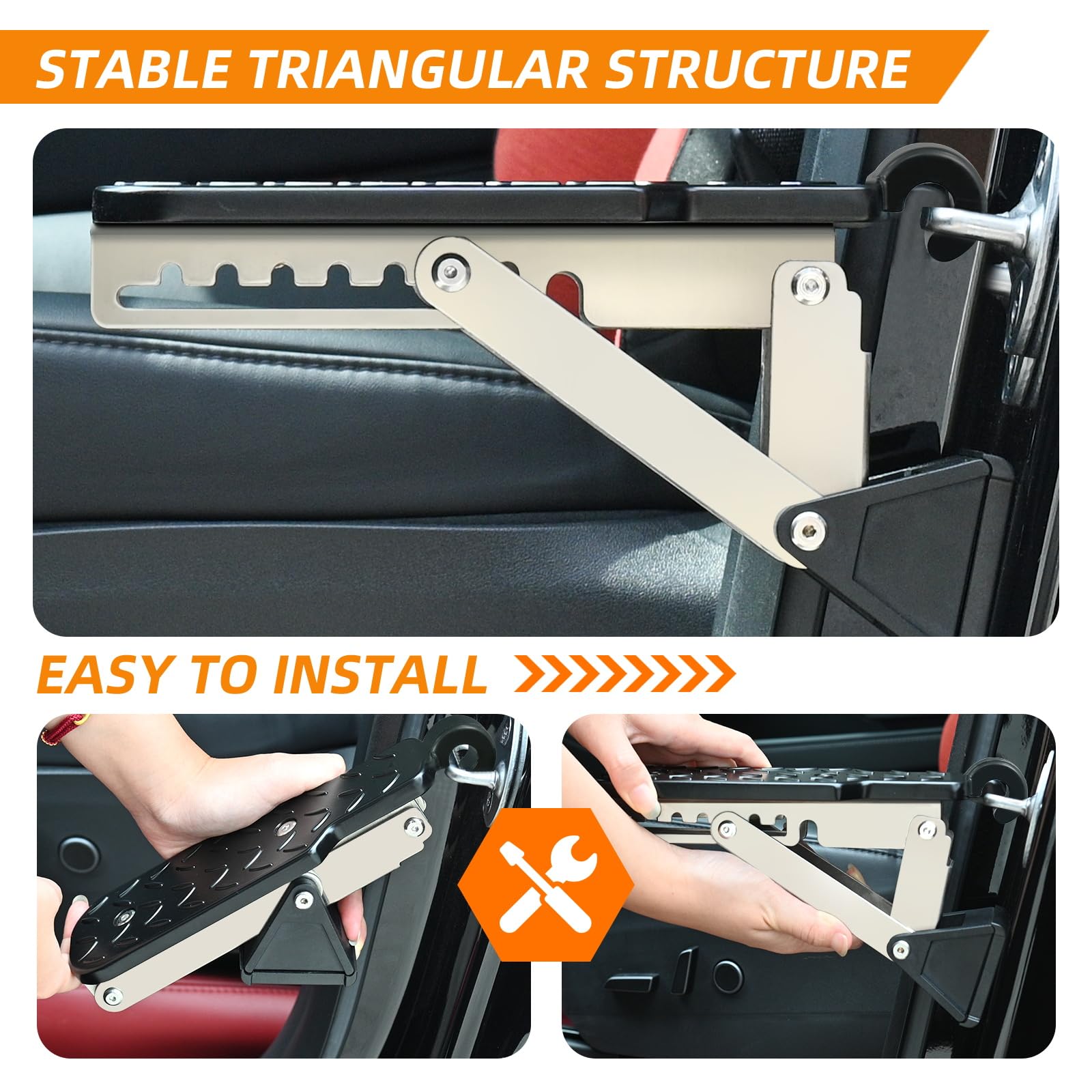 BEASYE Car Door Step foldable-compact stores in glove box for quick use.