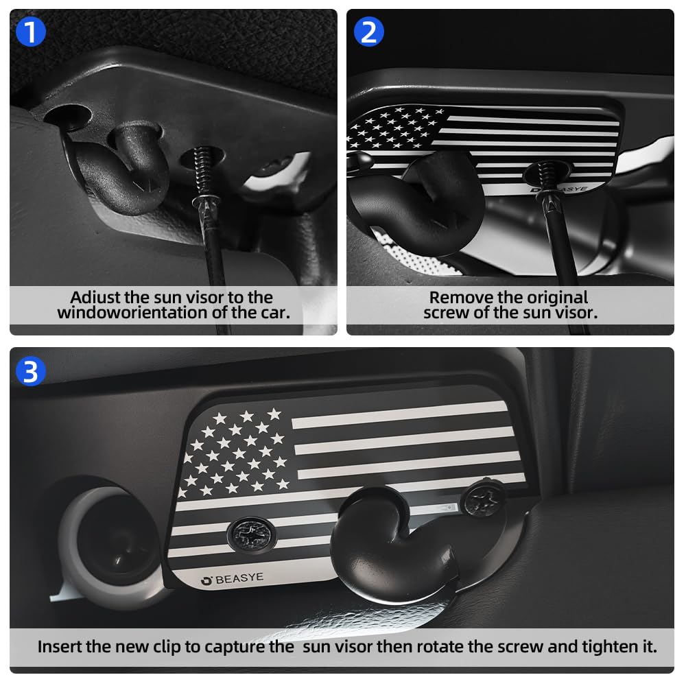 BEASYE sun visor clip upgrade fitting Wrangler JK 2018 model