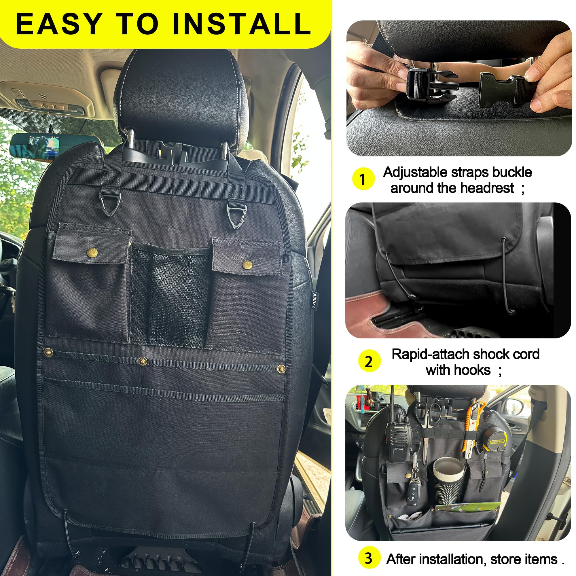 Beatunee top pockets organize cords and small items quickly
