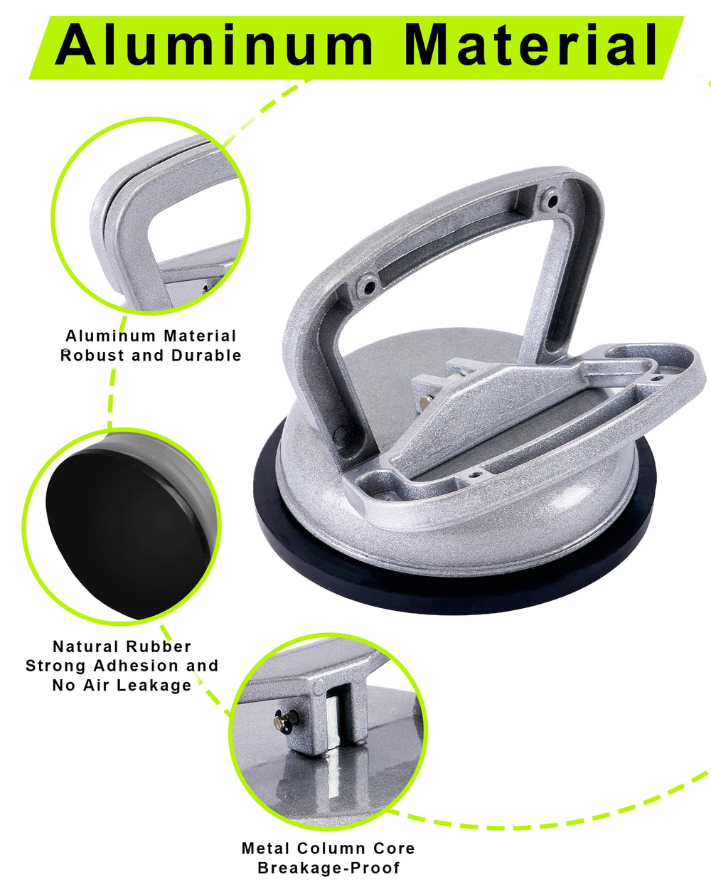 BeautyBeam aluminum handle with suction cup for dent removal clarity.