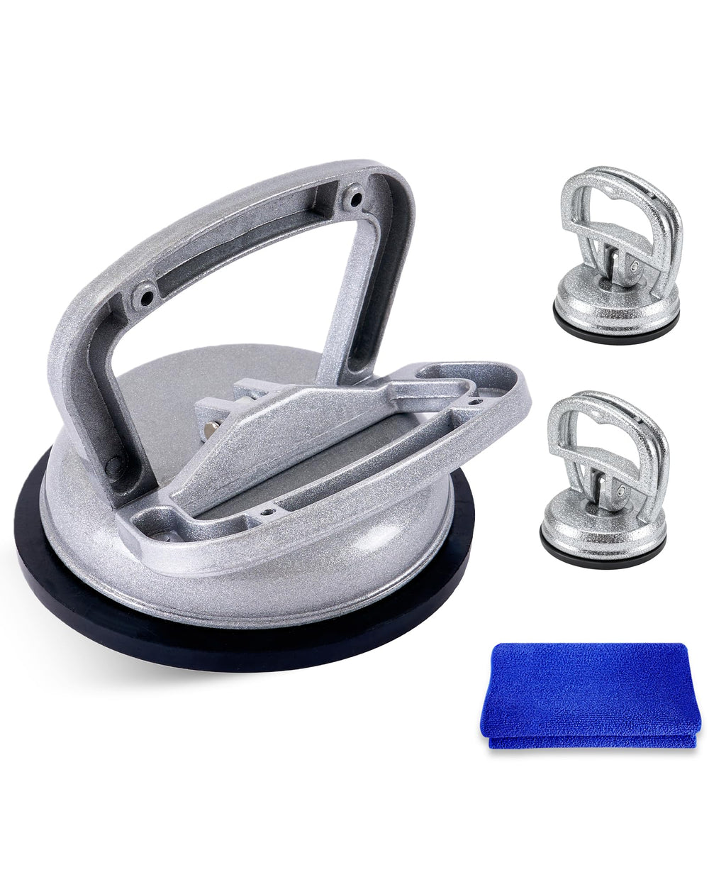 BeautyBeam large suction cup in use on a car door for dent removal.