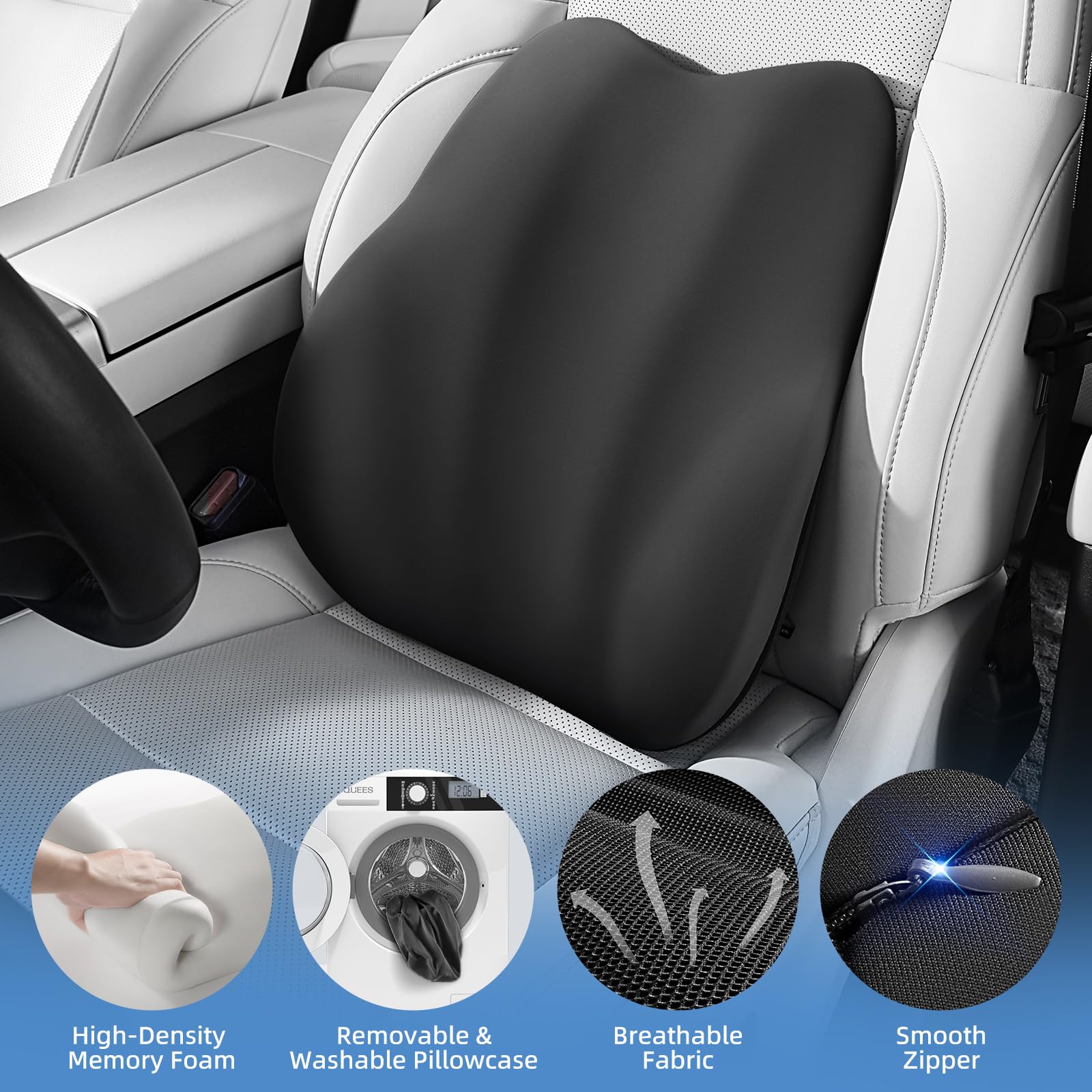 BEBAS driver-seat lumbar support curves to align the spine