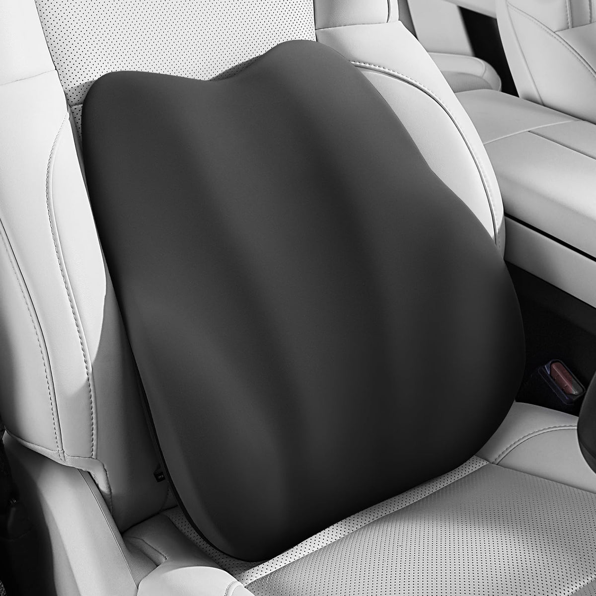 BEBAS lumbar pillow for car with side view showing back support