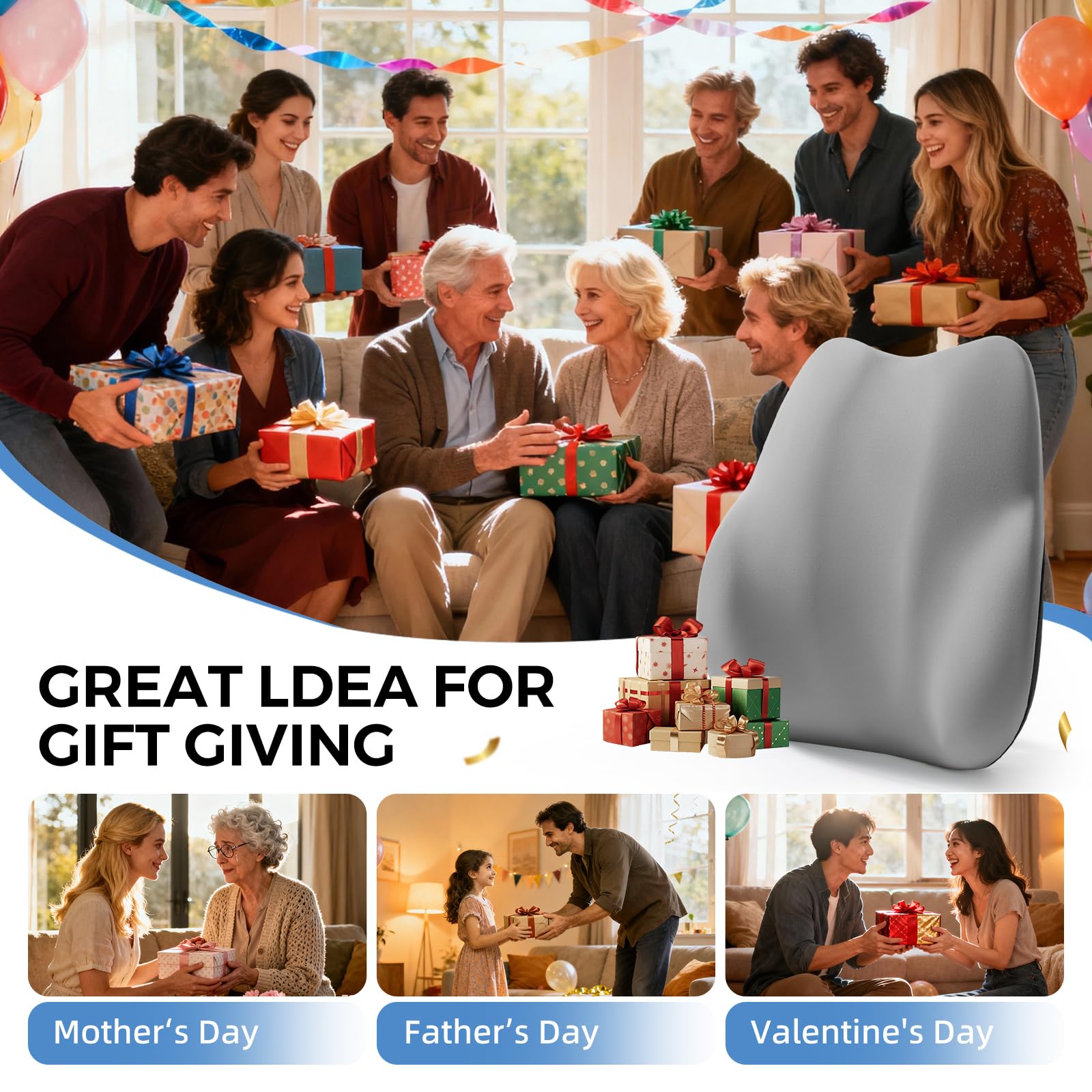 BEBAS back cushion complements long drives and extended desk work.