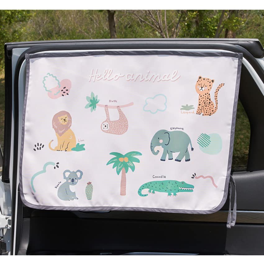 Bebedeco sun shade curtain reduces glare for comfortable car trips.