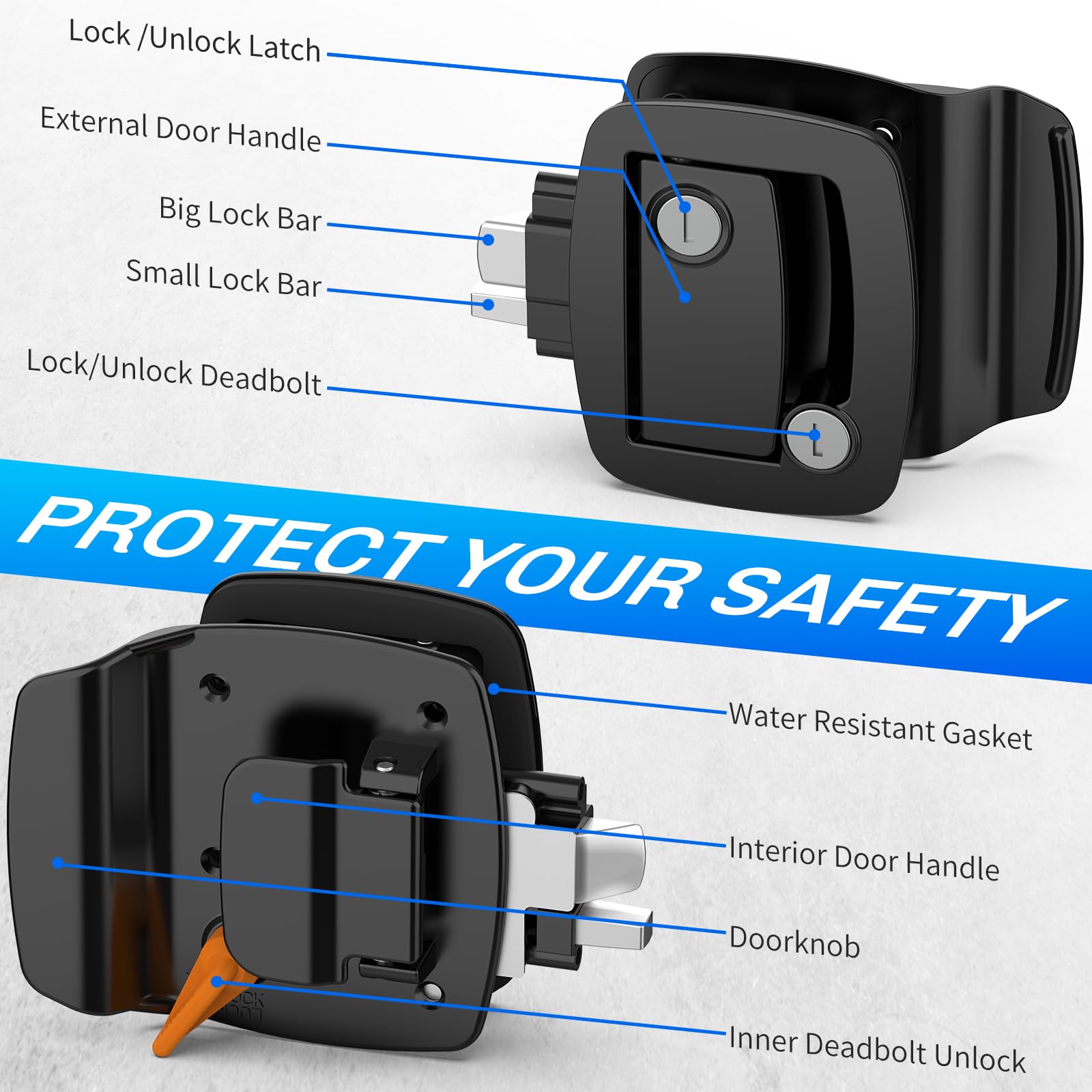 BEBOBLY RV lock includes 4 metal keys for reliable access.