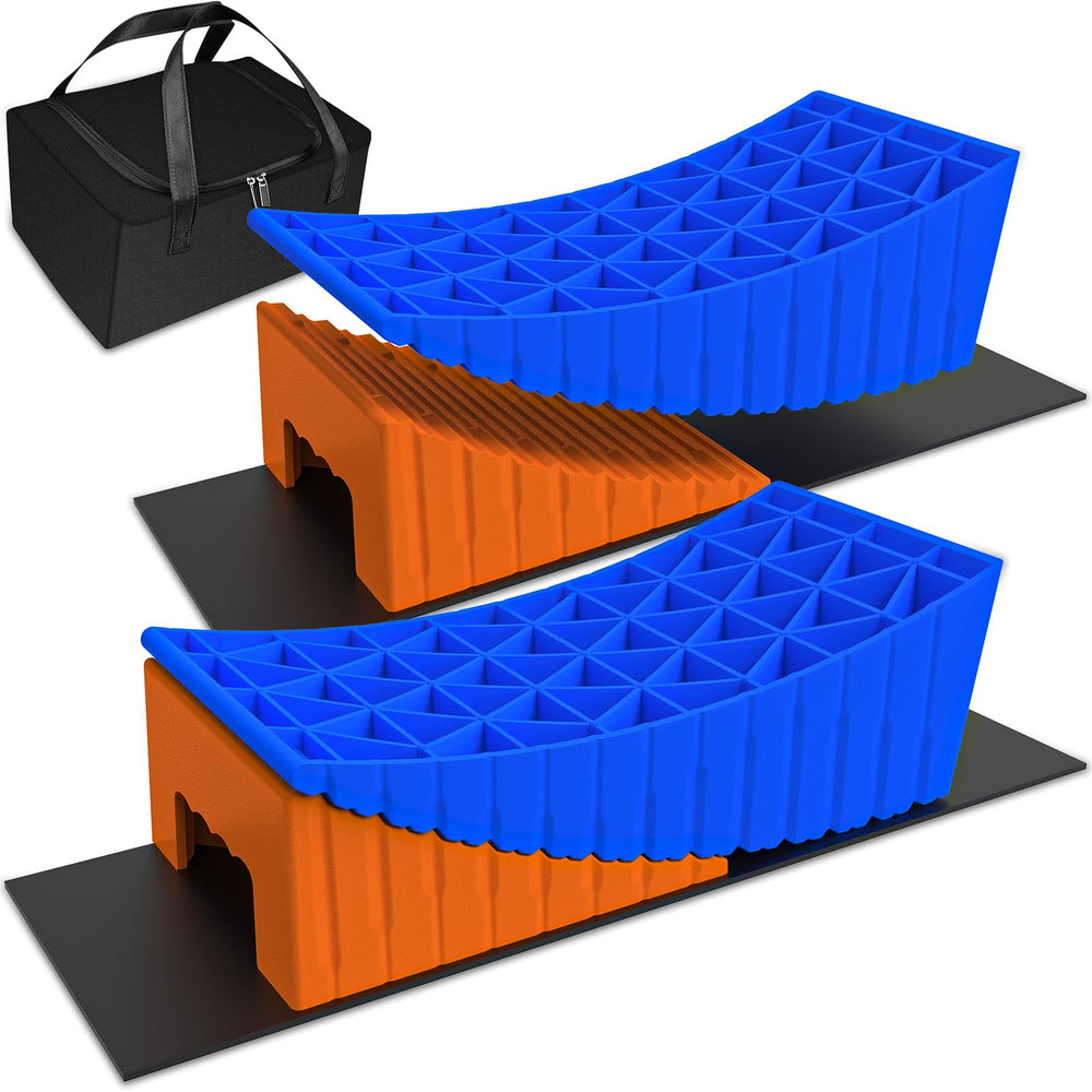 BEBOBLY camper leveler anti-slip mats keep your RV stable on uneven ground.