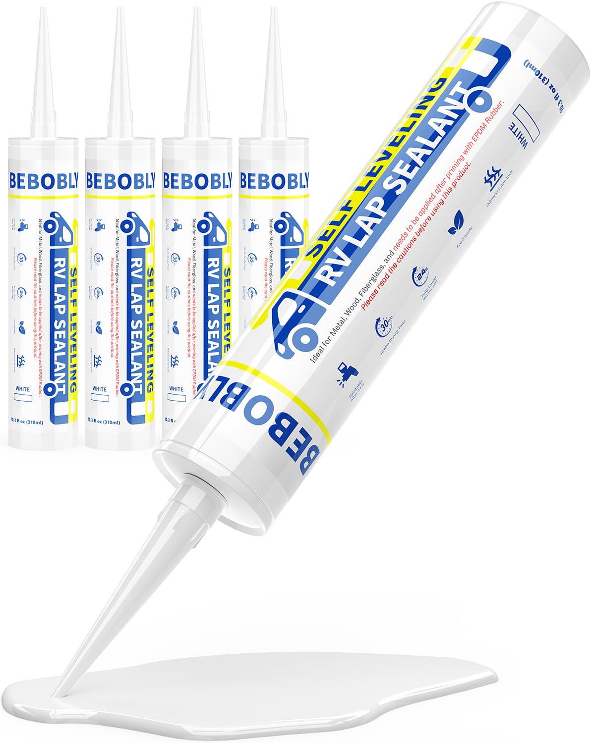 BEBOBLY RV Roof Sealant 4-pack ready for durable, waterproof sealing on roof gaps