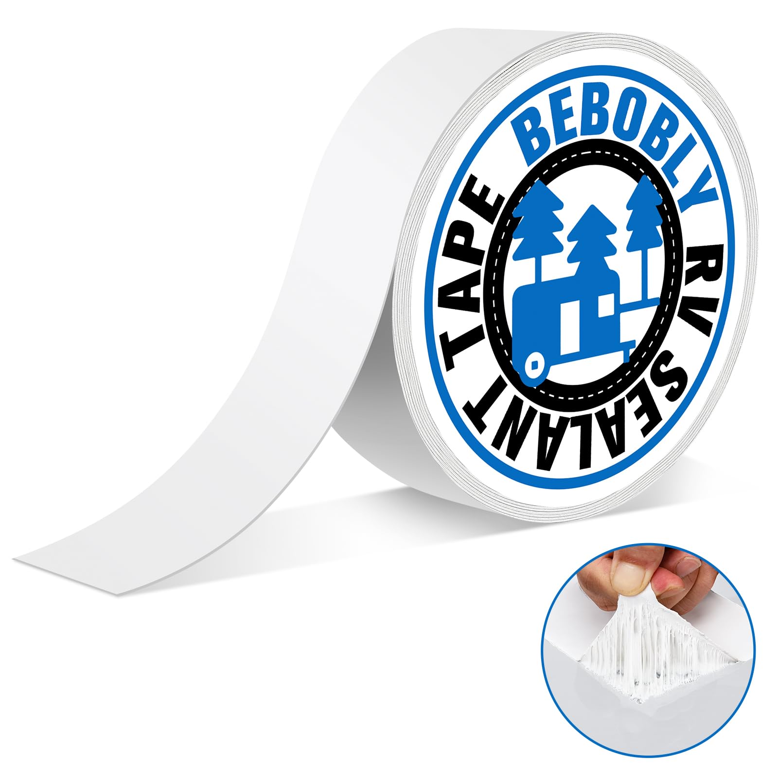 BEBOBLY RV Roof Tape 2in roll demonstrates a durable waterproof seal for roofs