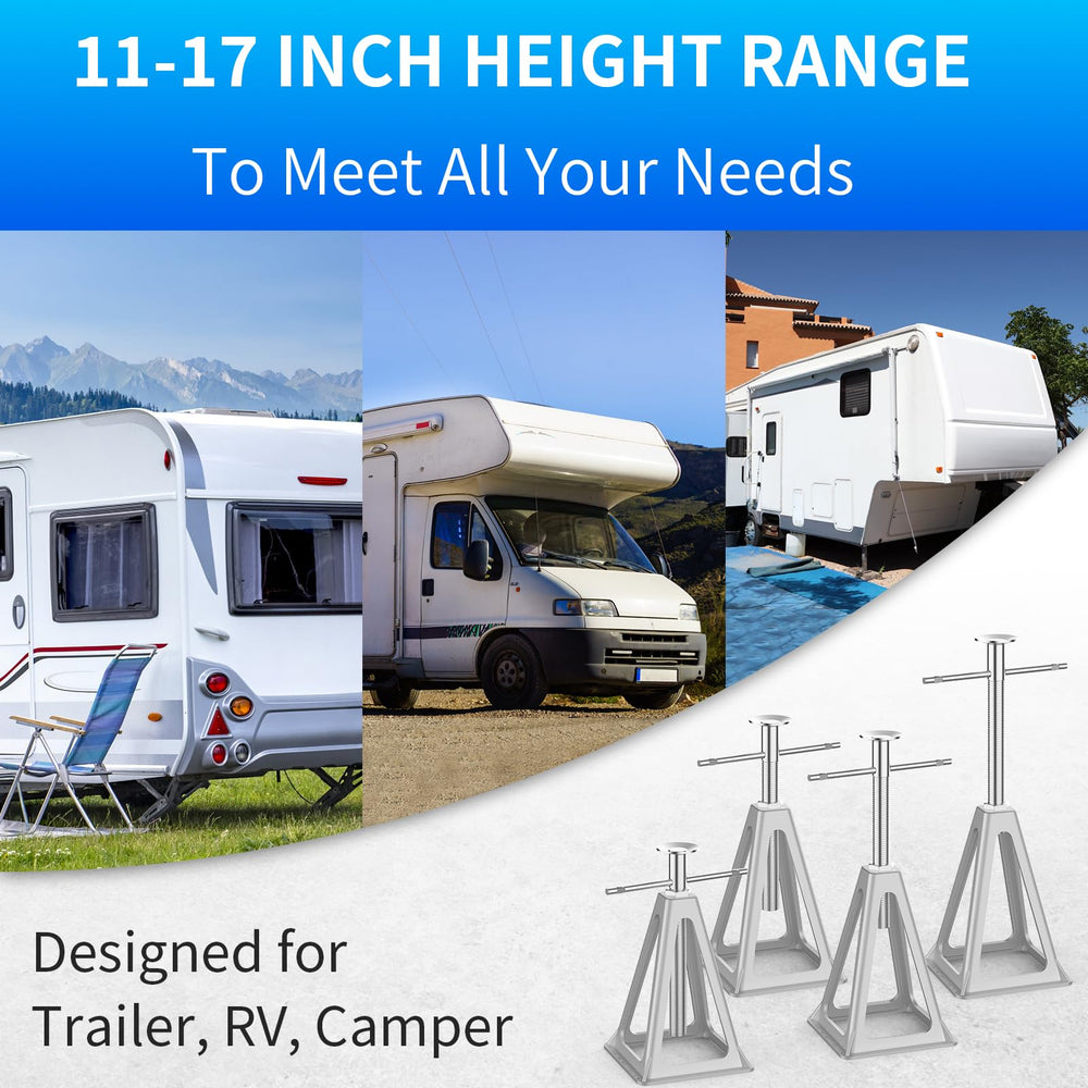 BEBOBLY RV Stack Jacks triangular support enhances load-bearing stability on uneven surfaces.