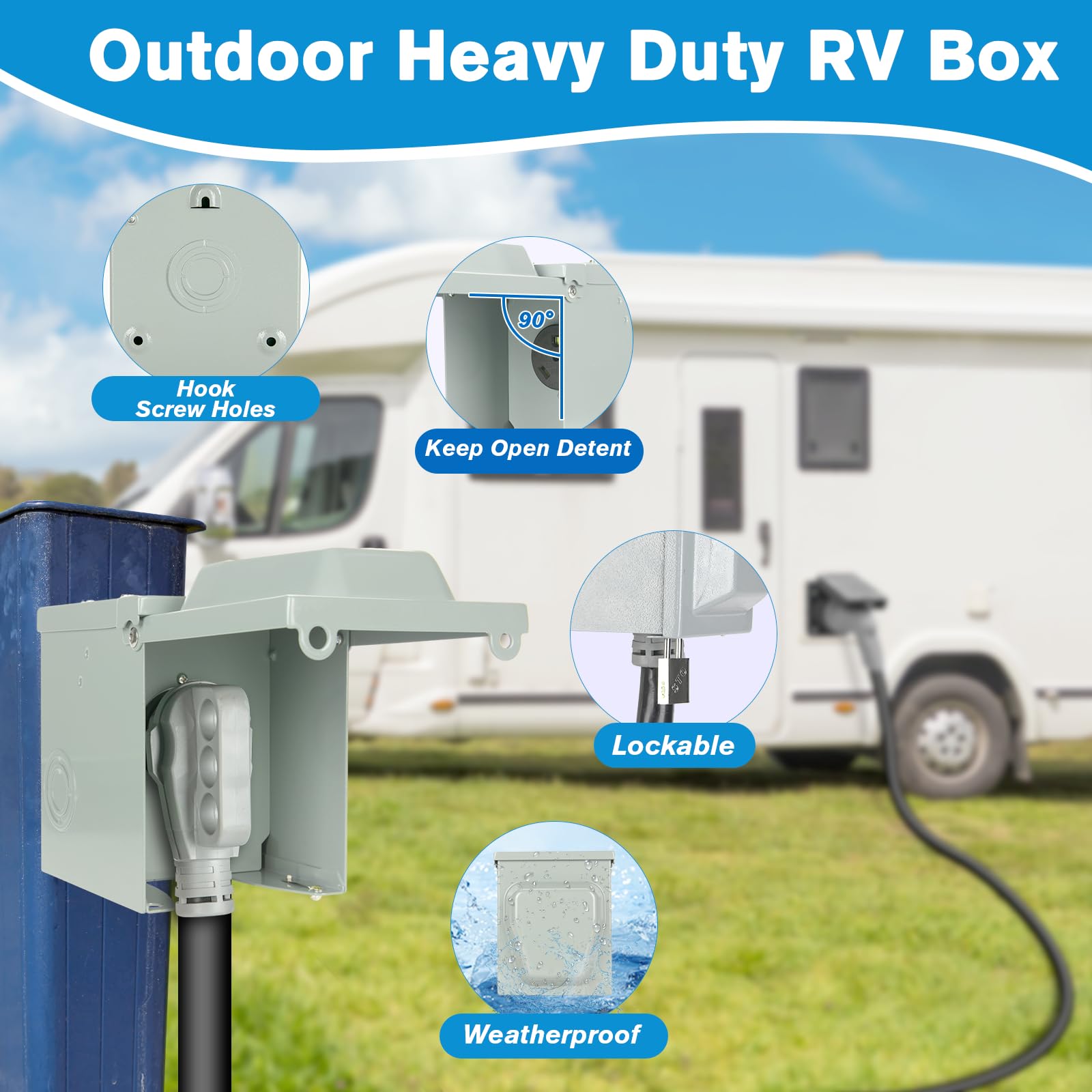 BEBOBLY swing cover shields the outlet from rain and snow