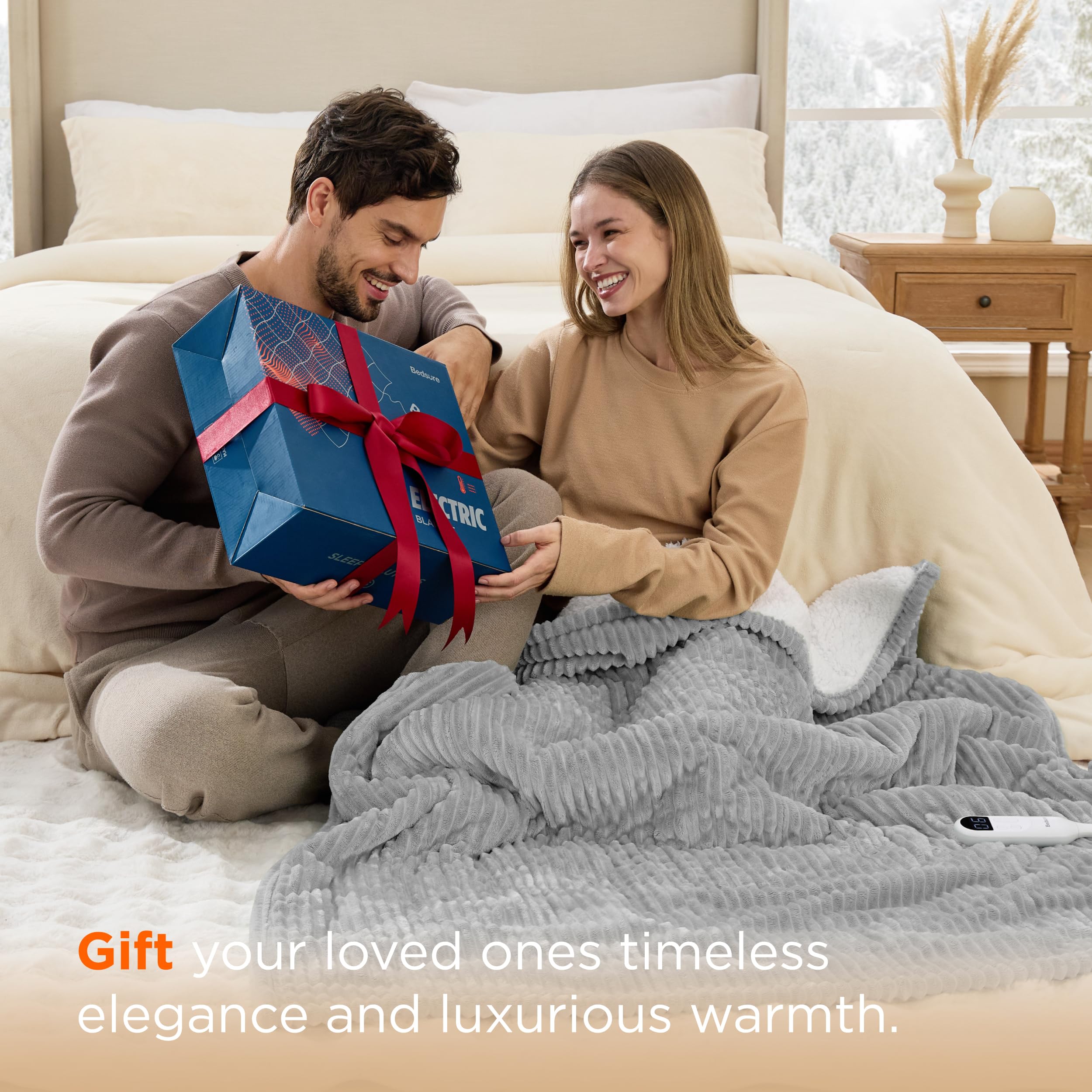 Bedsure GentleSoft giftable heated blanket ready for gifting
