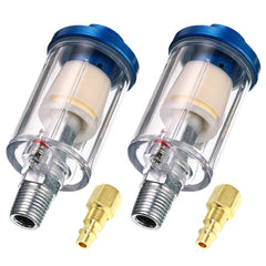 Beduan water oil separator filter assembly keeps spray guns protected with visible dirt capture.