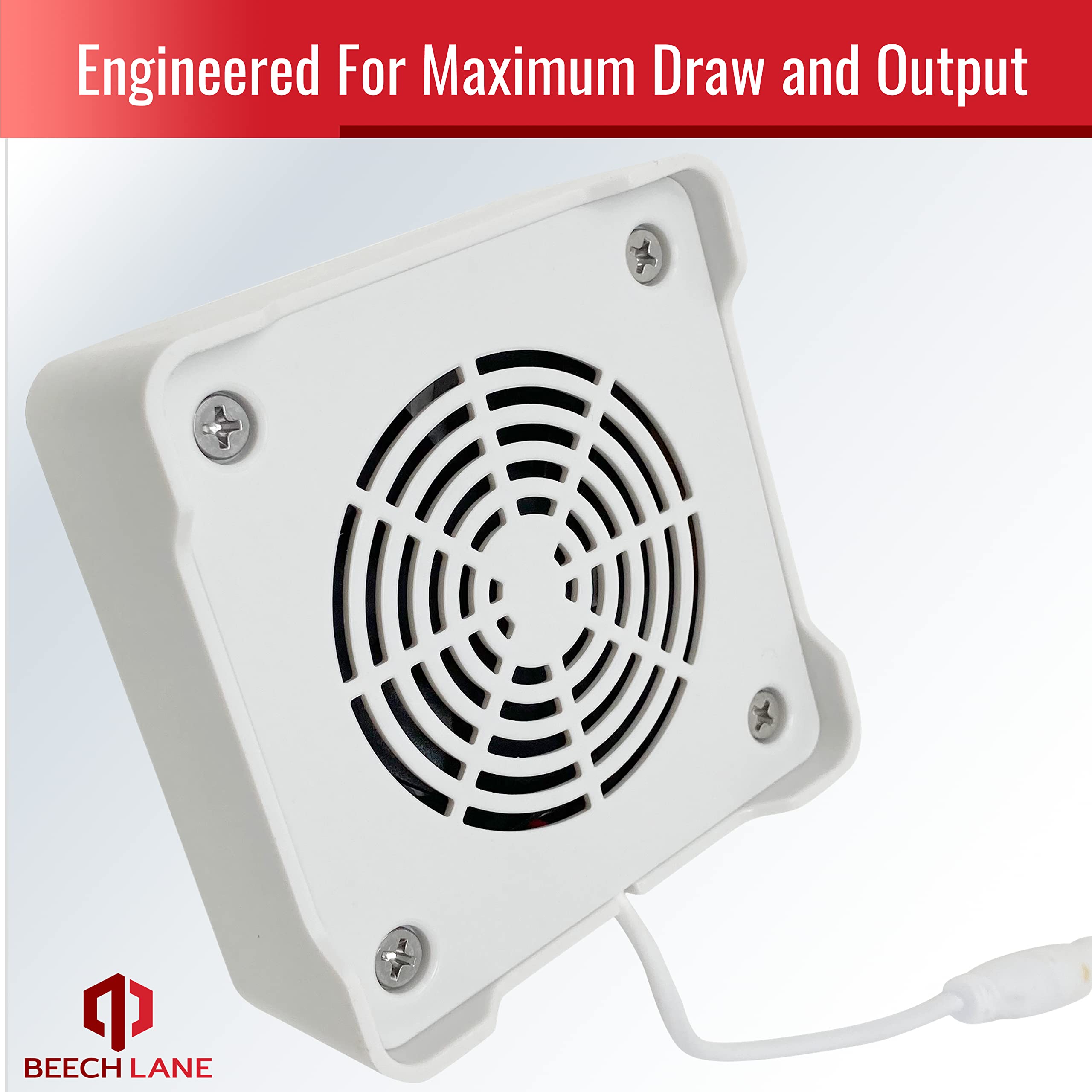 Beech Lane 12V RV fridge fan high air output visualize powerful cooling effect.