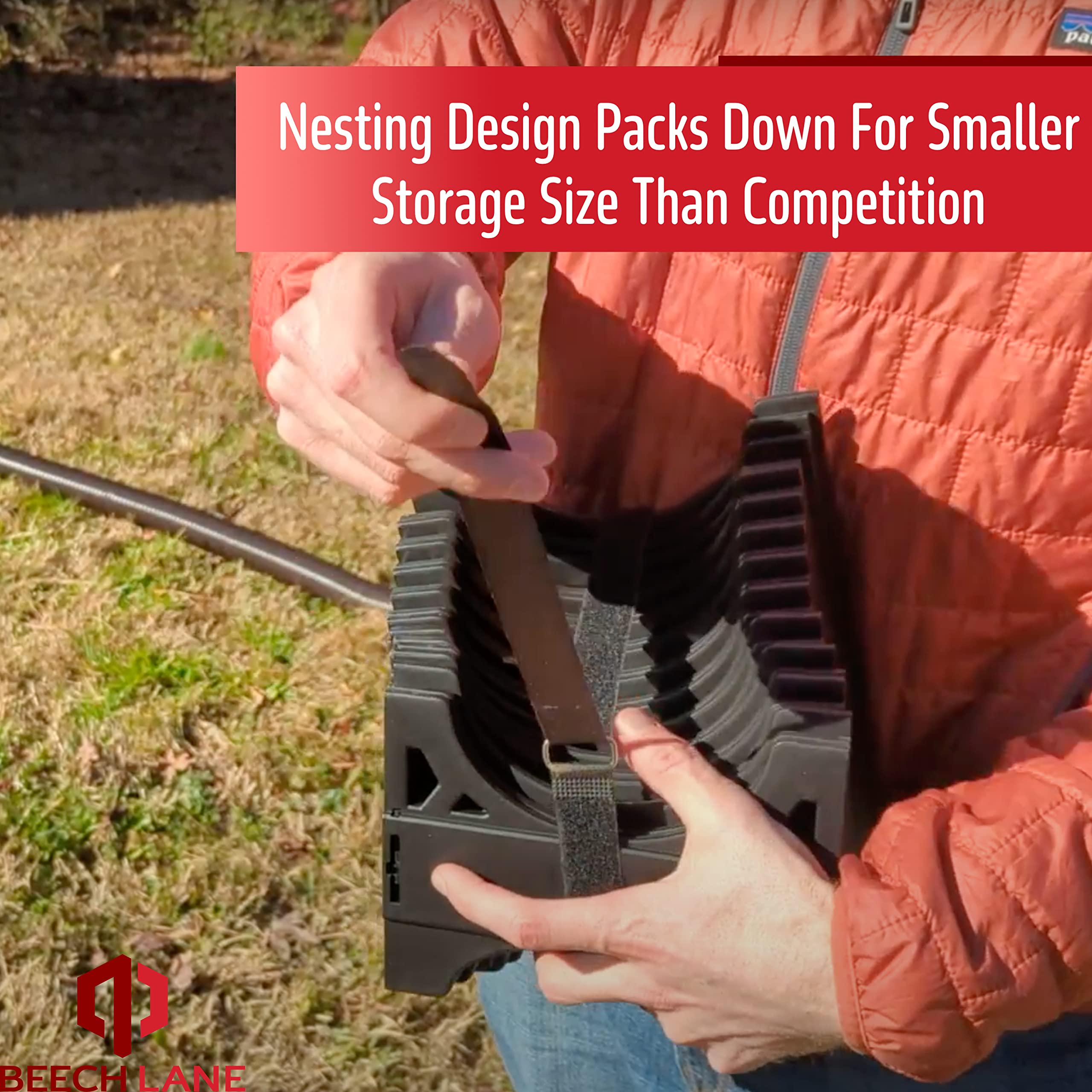 Beech Lane patented nesting design enables compact storage when collapsed