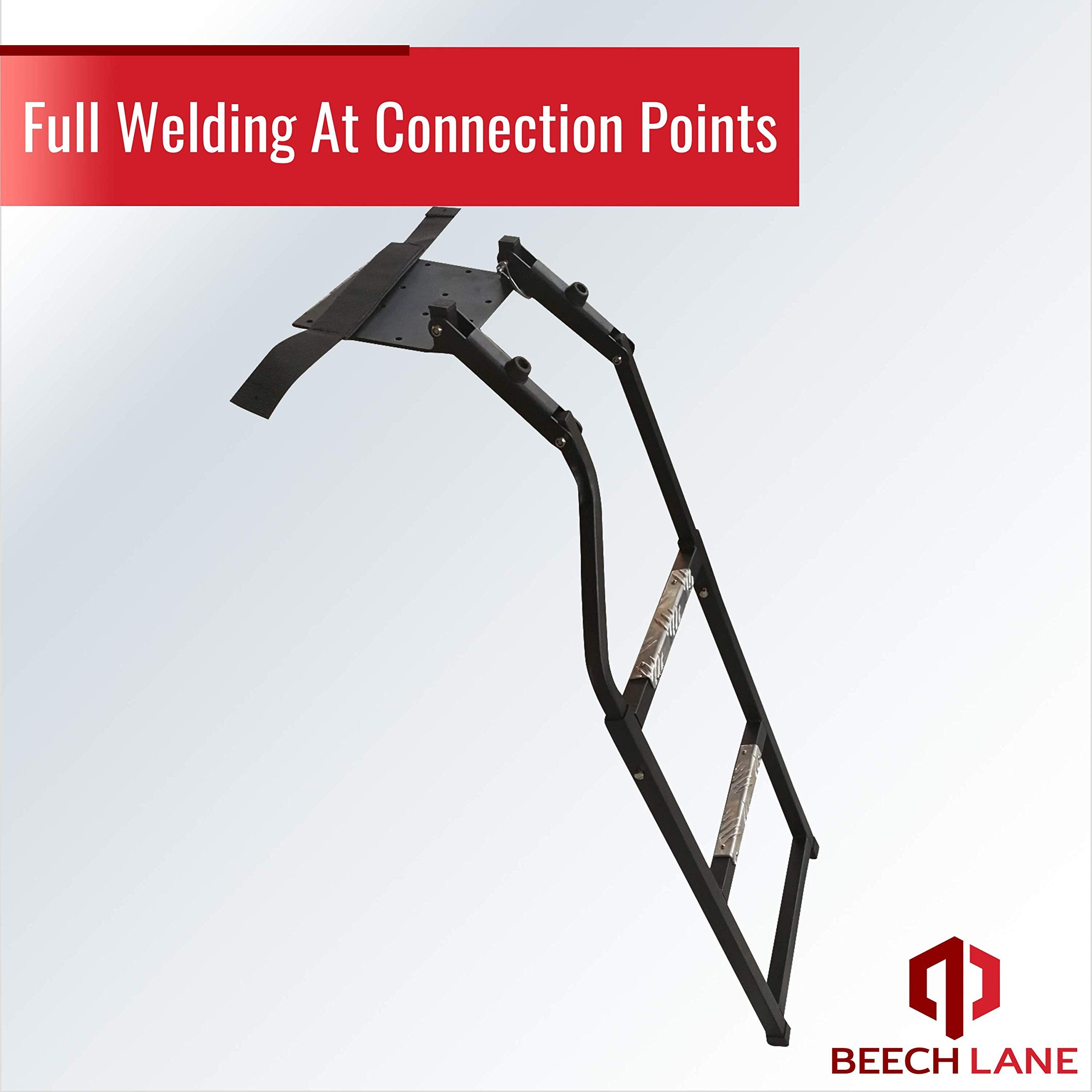 Beech Lane reinforced straps and heavy buckle keep ladder secure during use