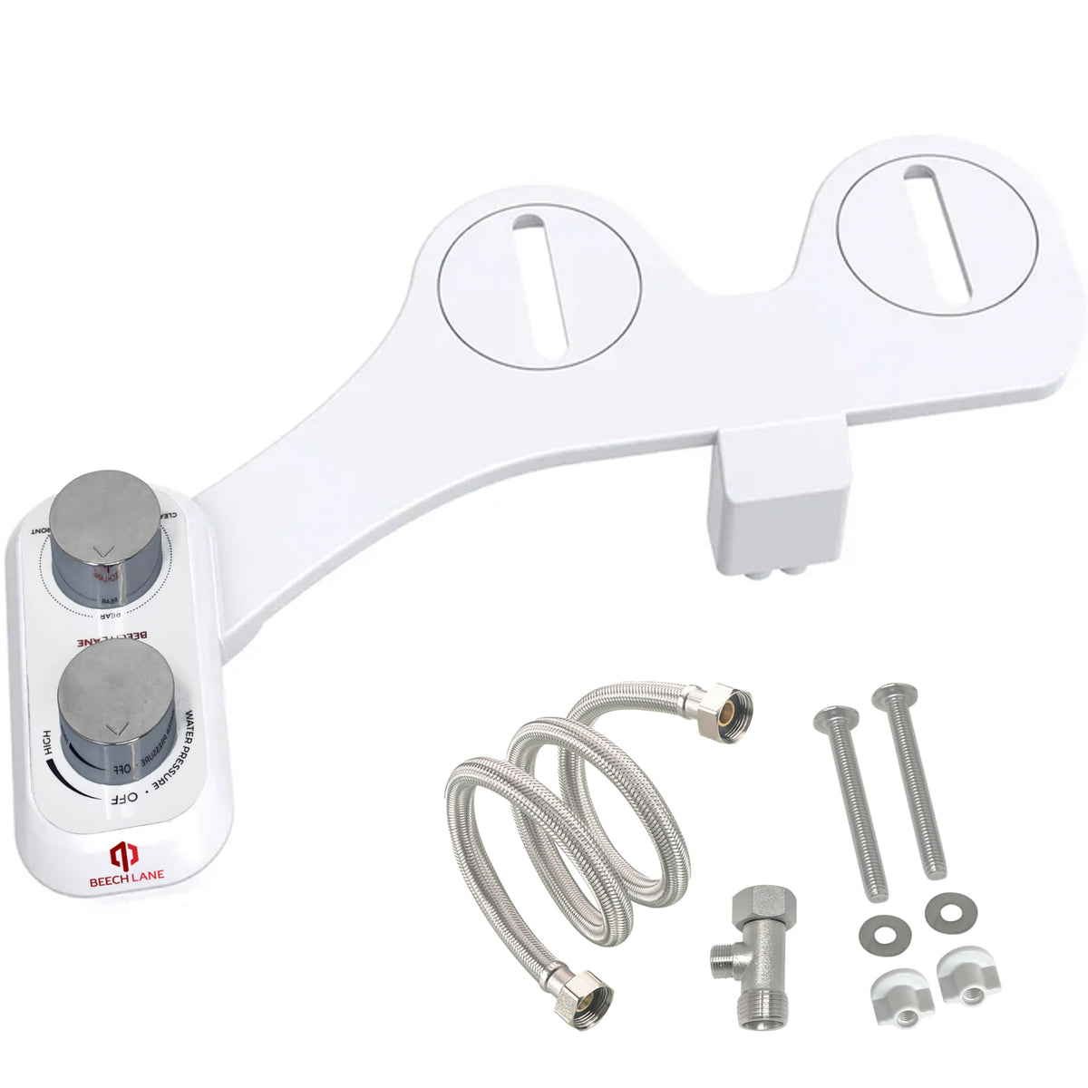 Beech Lane RV Bidet installation hardware shown for easy mounting and secure fit.