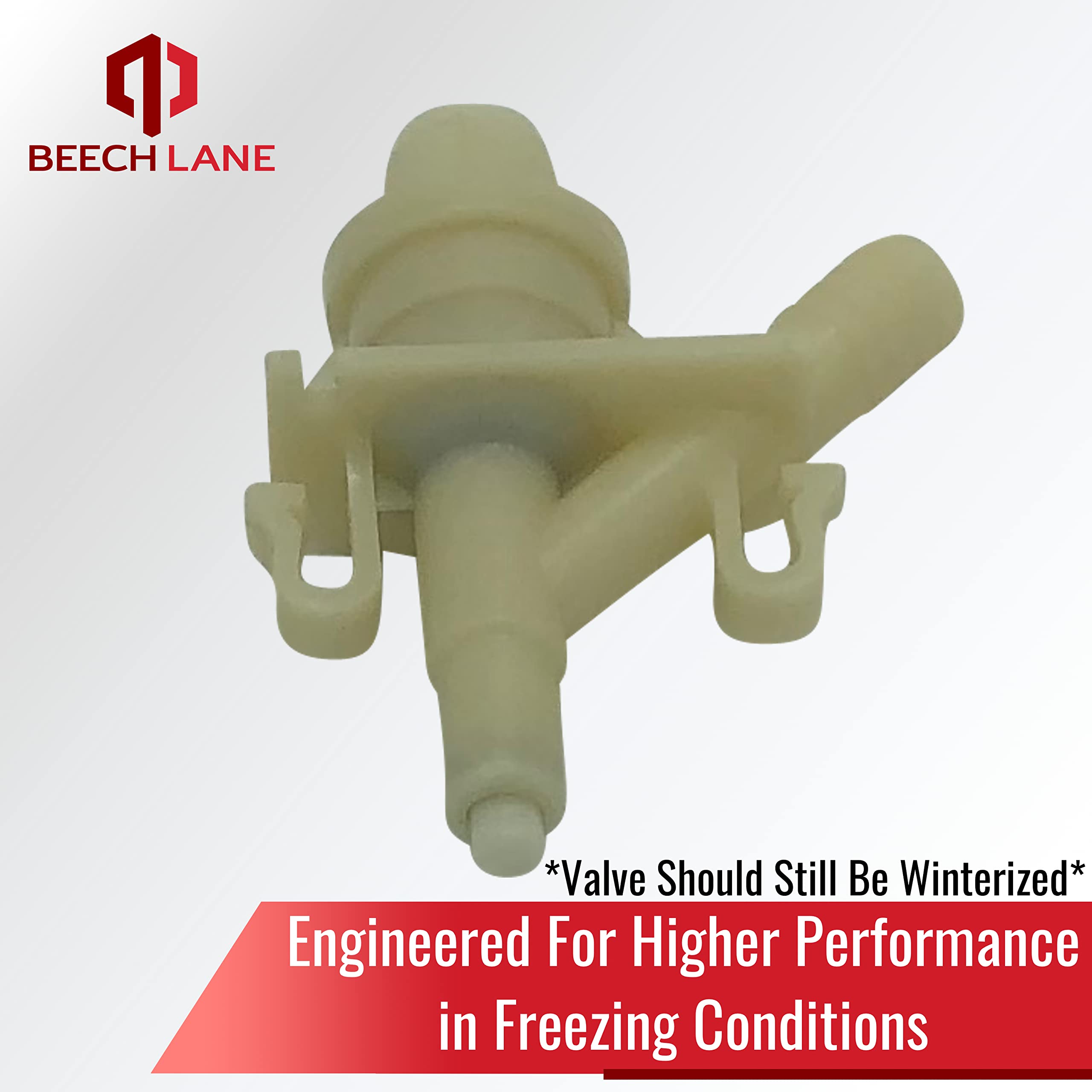 Beech Lane freeze-resistant valve highlights glass fiber reinforced polymer durability.