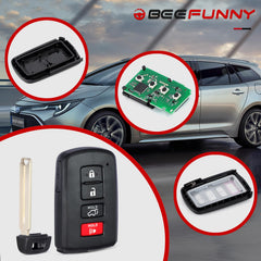 Beefunny Highlander key fob inside board reveals reliable chip and remote module.