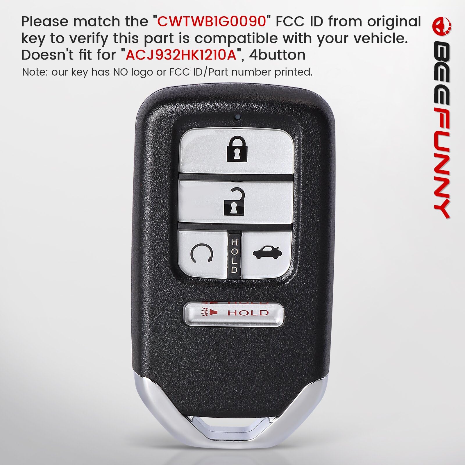 Beefunny Honda Insight remote buttons with five-button layout