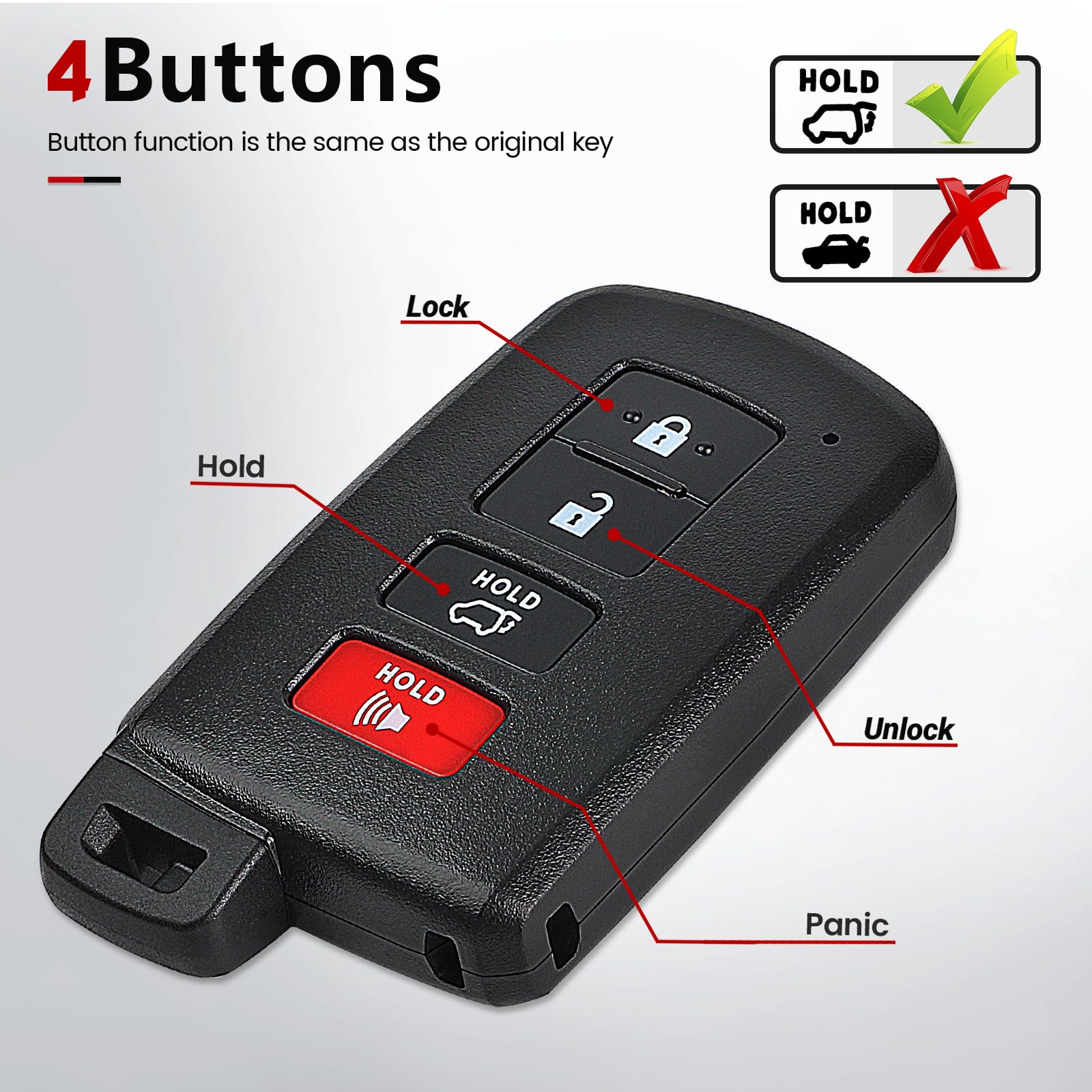 Beefunny RAV4 fob back view showing board ID for compatibility.
