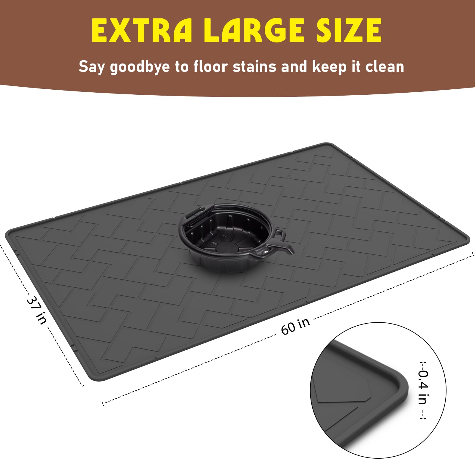 beenxmyy heavy-duty TPE mat close-up highlighting rugged oil-resistant surface