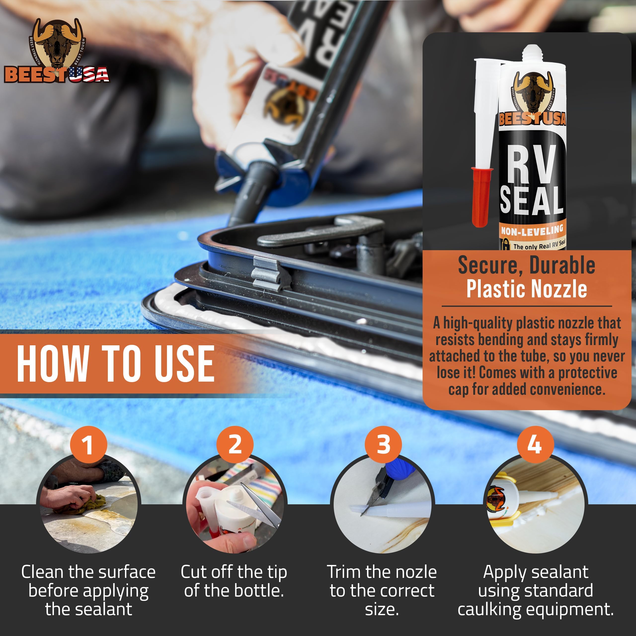 BEEST sealant along roof edge prevents water intrusion
