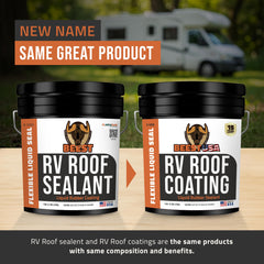 BEEST RV Roof Coating White brush roller demonstrates versatile coating method.