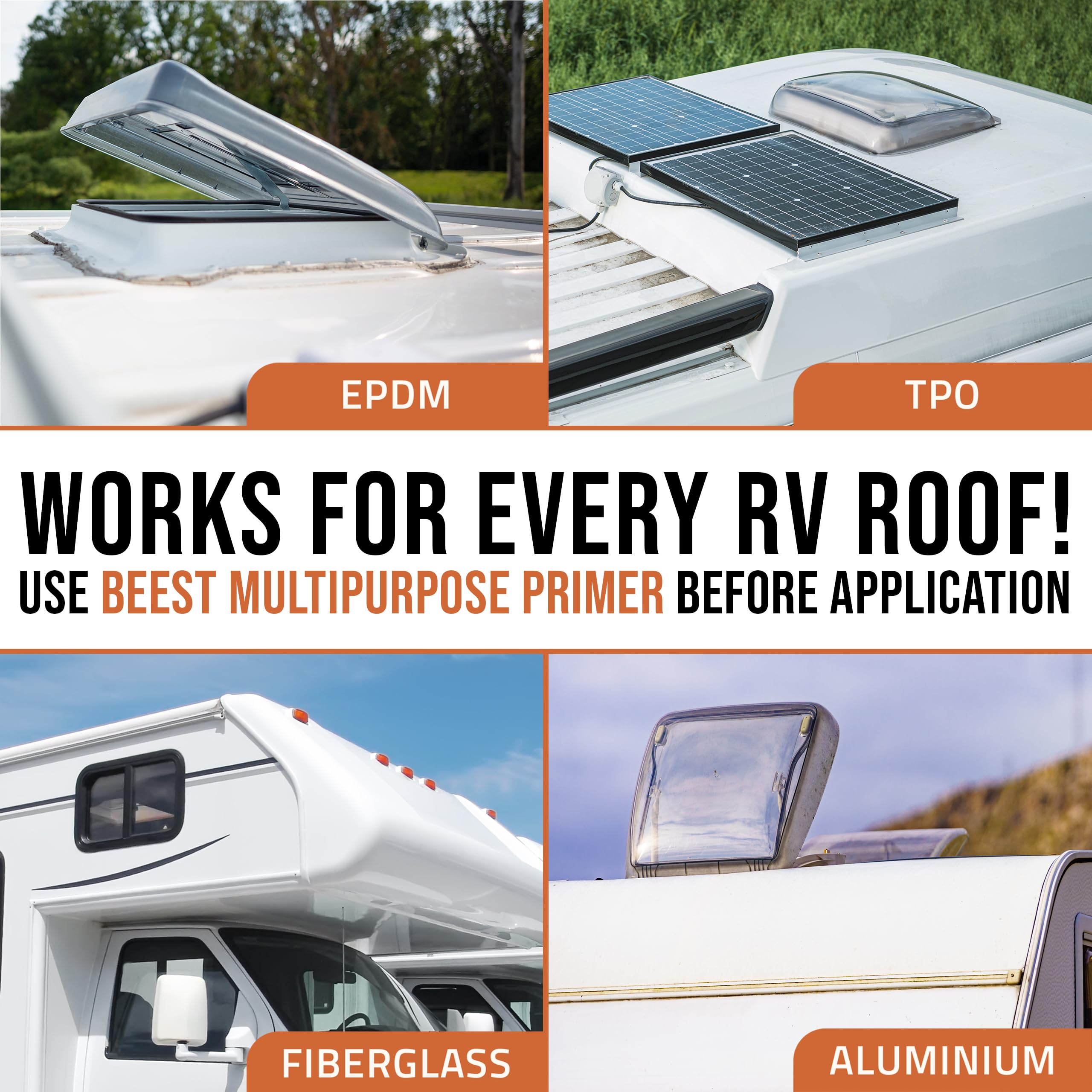BEEST RV Roof Coating White eco-friendly safety option for homes and trailers.