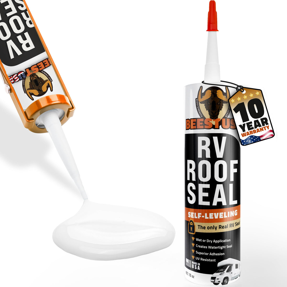 BEEST RV Roof Sealant self-leveling 10oz tube ready for precise, mess-free application