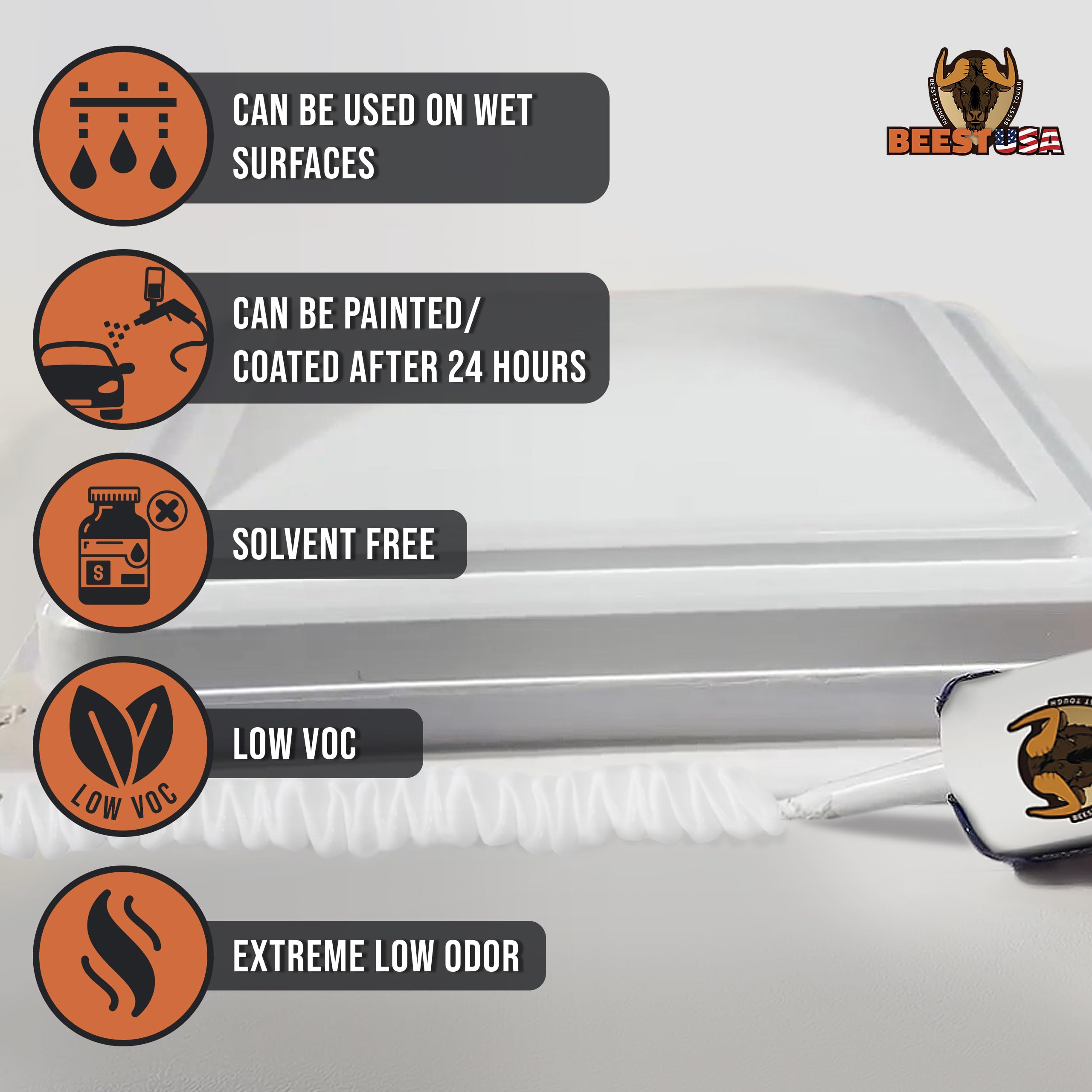 BEEST sealant curing to a smooth, long-lasting finish on roof joints