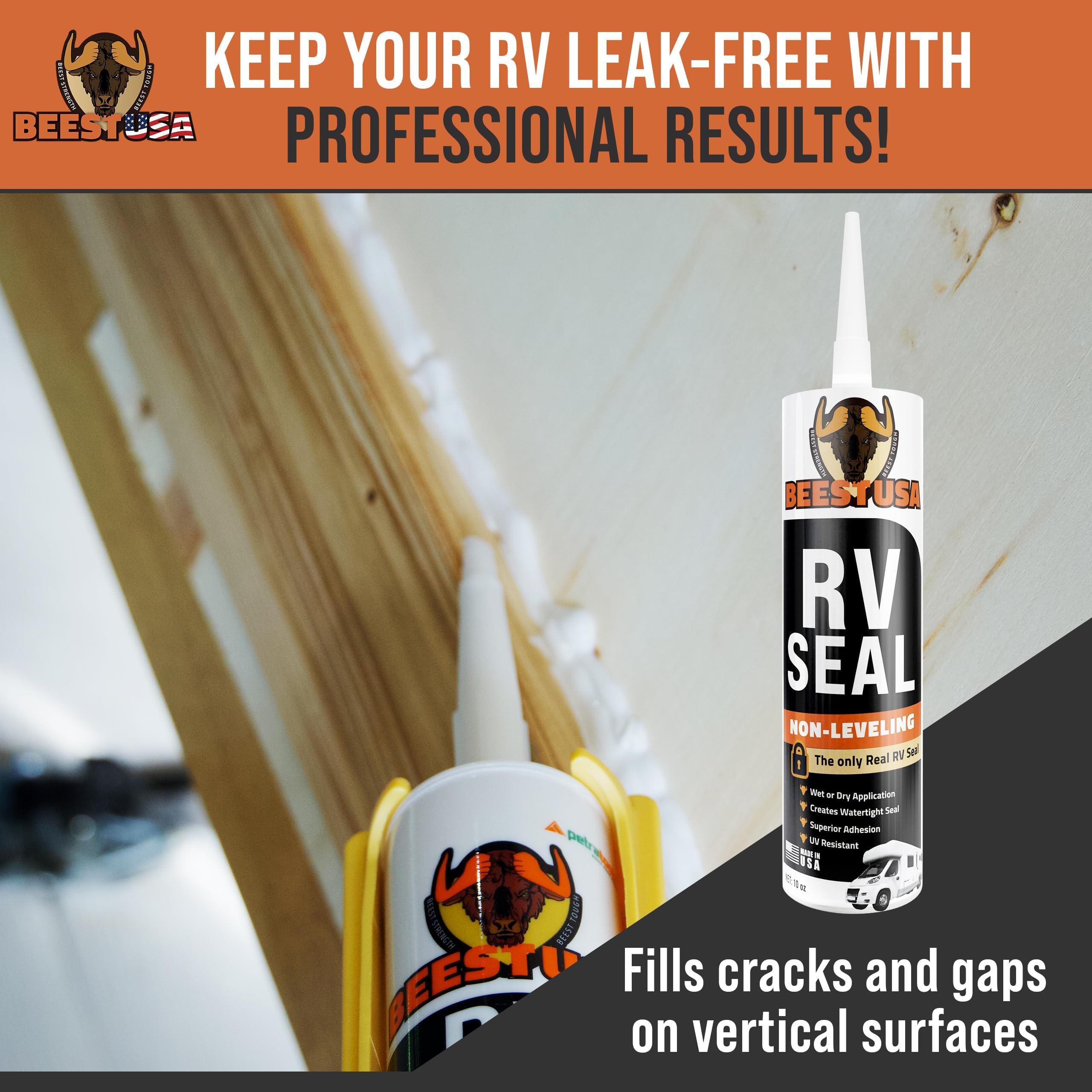 BEEST sealant around RV skylight forms a durable, flexible seal