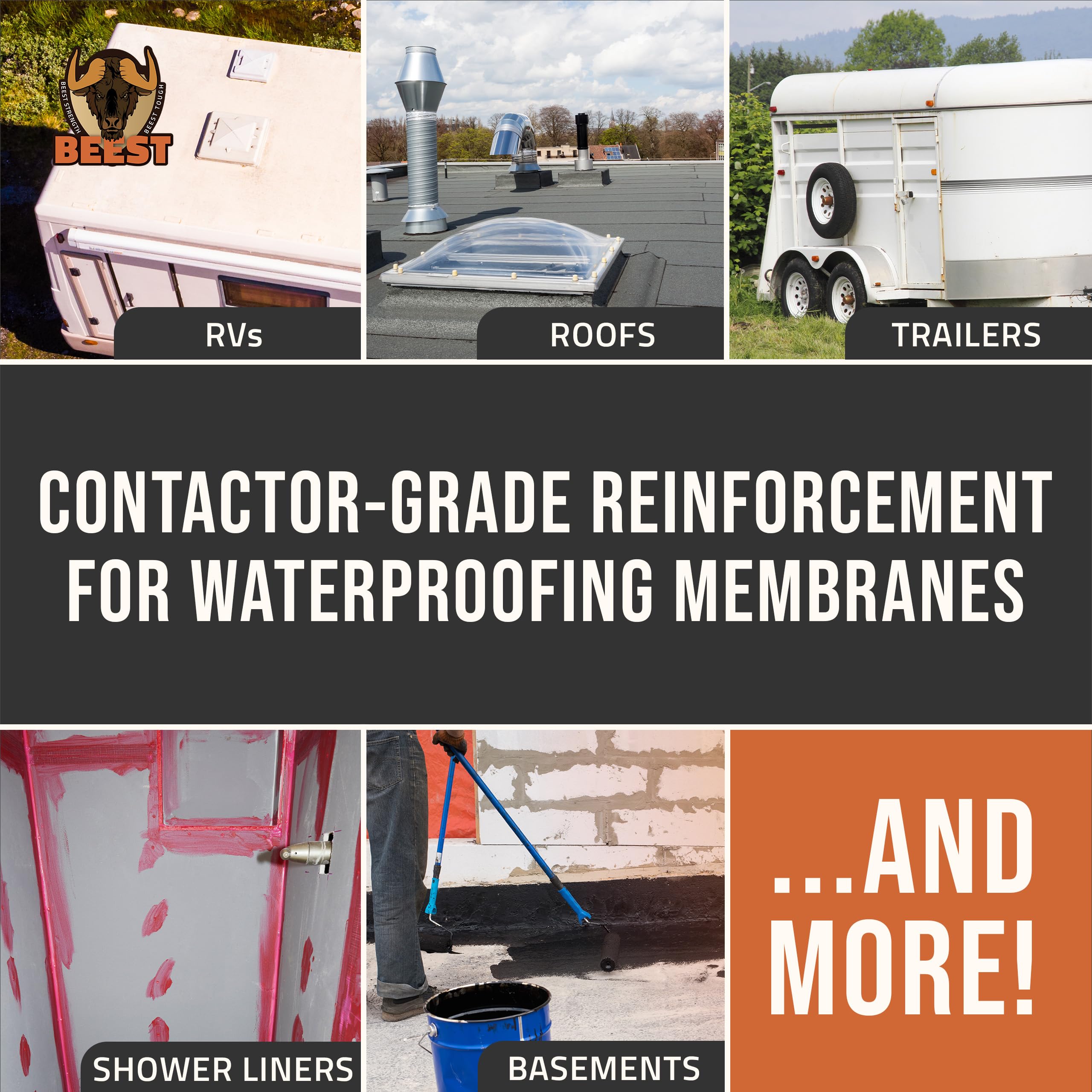 BEEST SeamSecure layers embedded in coating create a robust waterproofing system.